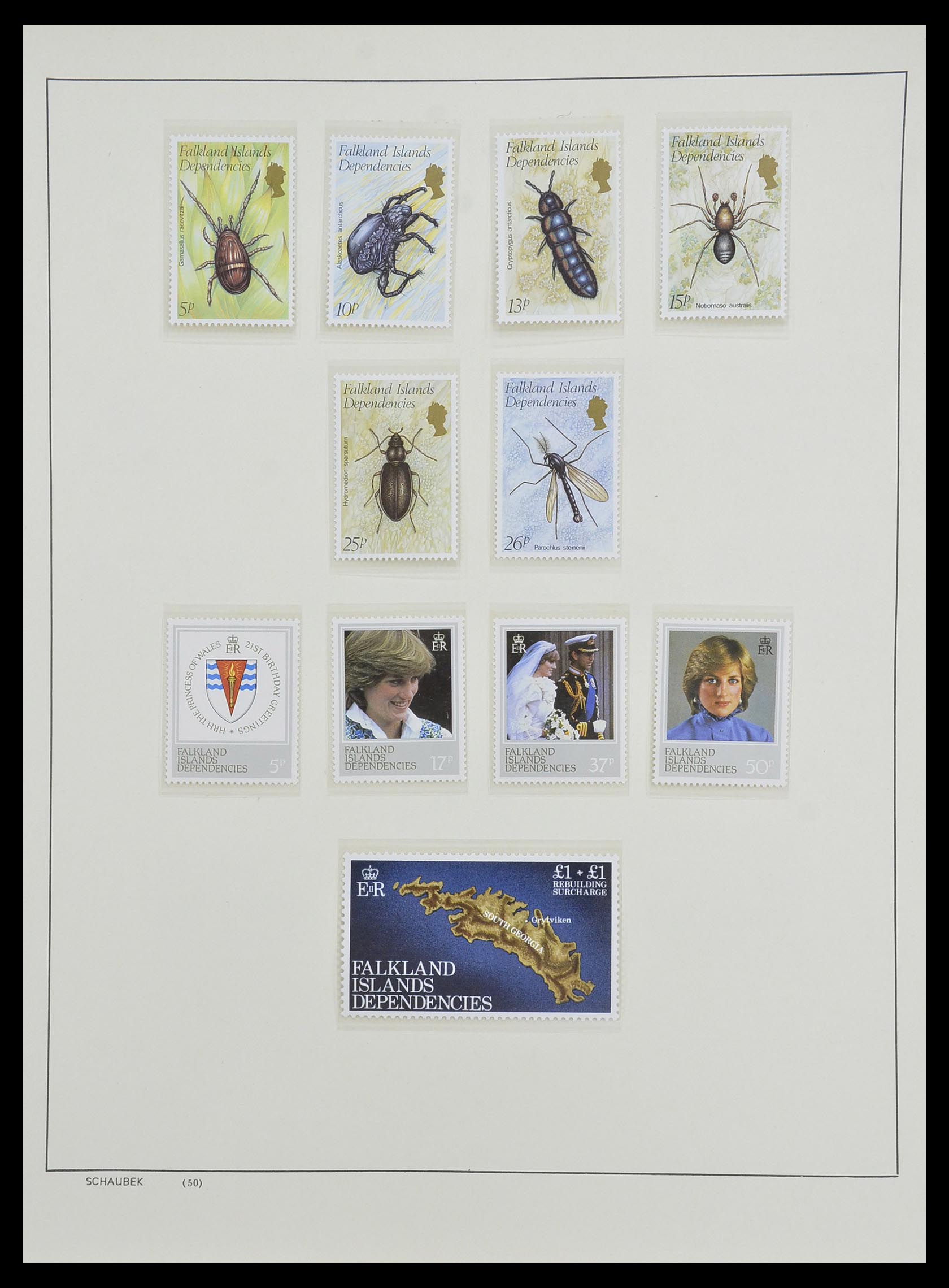 33626 050 - Postzegelverzameling 33626 Falkland Eilanden en Dependencies 1891-198