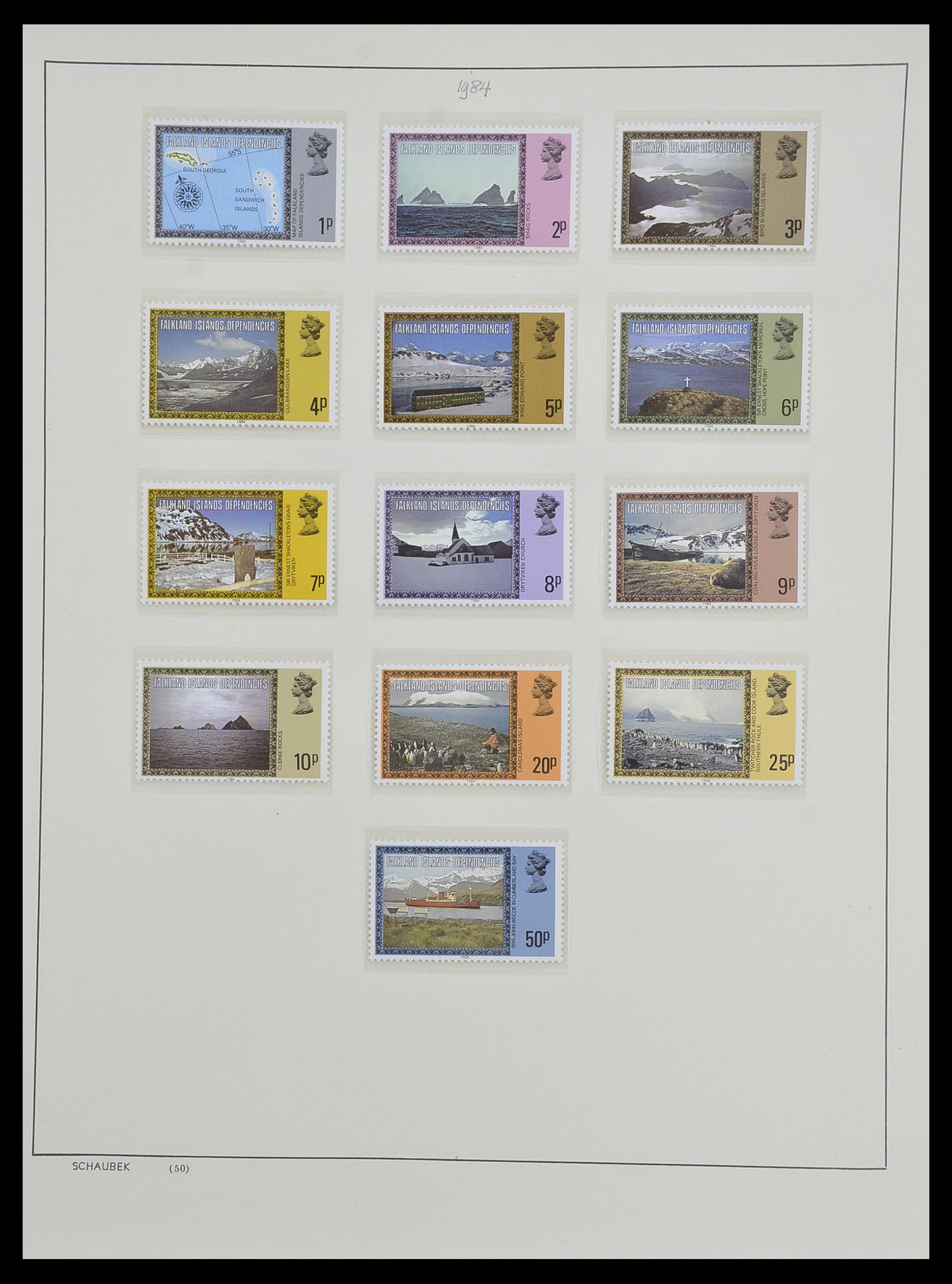 33626 052 - Postzegelverzameling 33626 Falkland Eilanden en Dependencies 1891-198