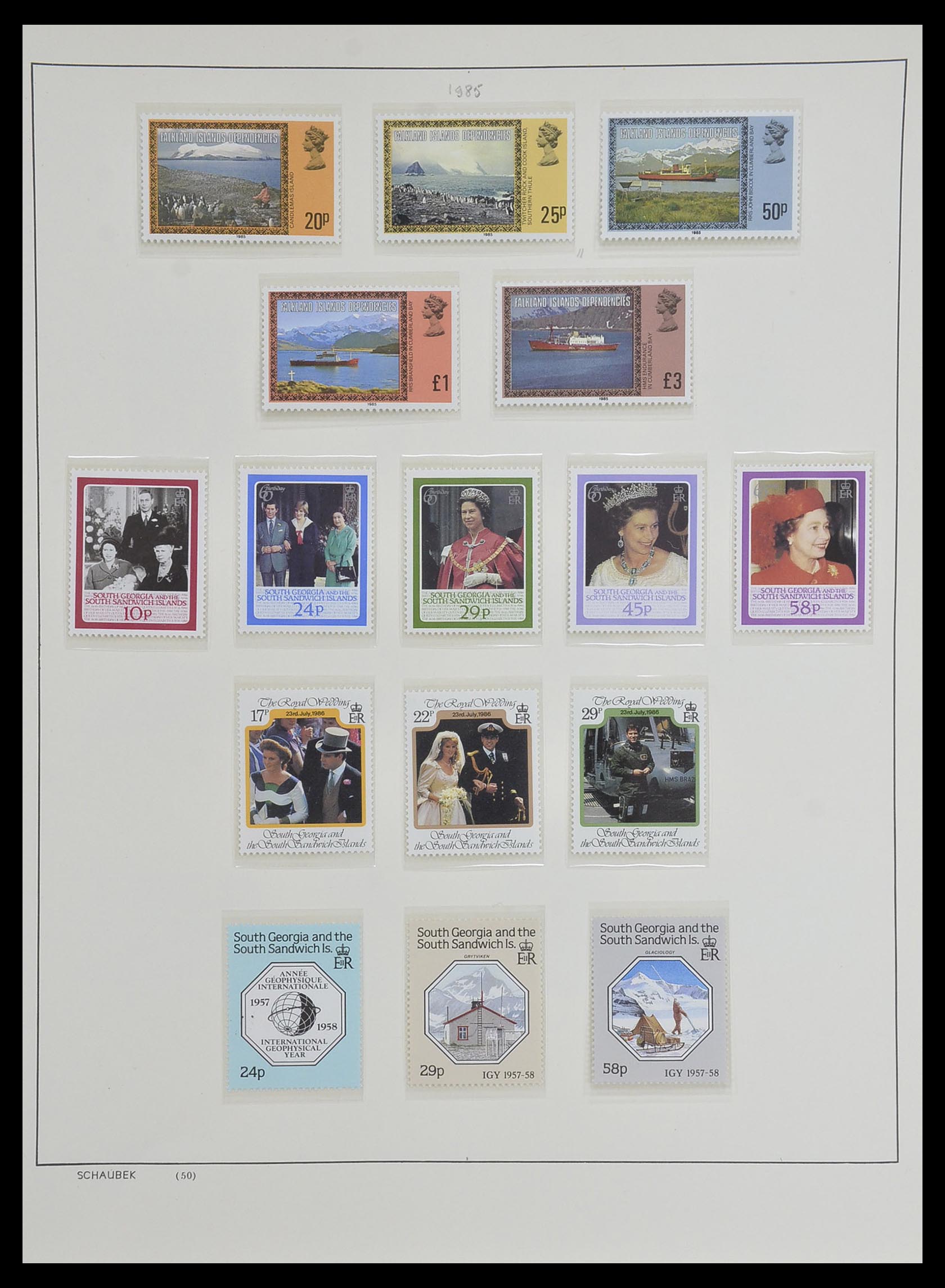 33626 054 - Postzegelverzameling 33626 Falkland Eilanden en Dependencies 1891-198