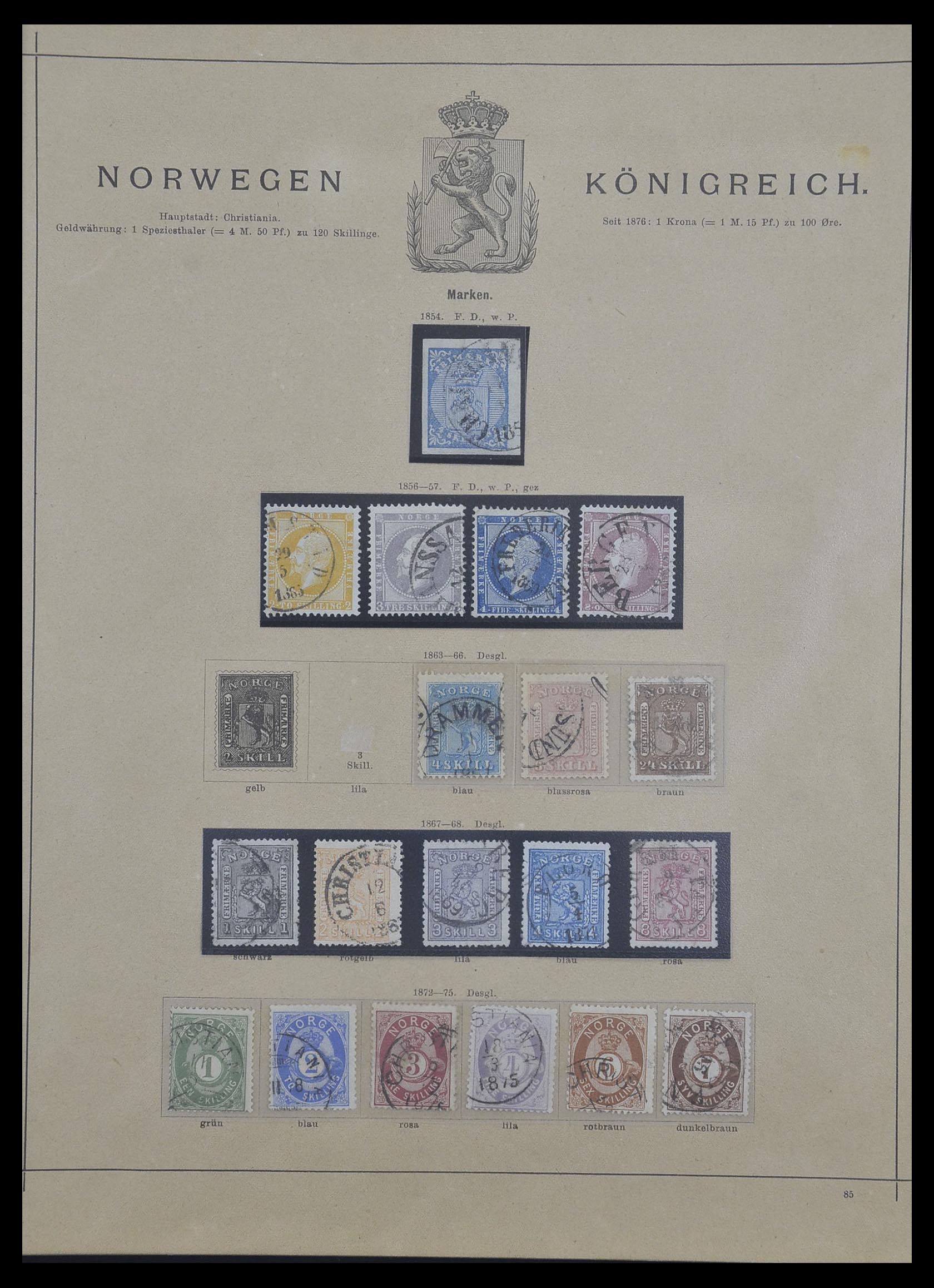 33628 008 - Postzegelverzameling 33628 Scandinavië 1851-1900.