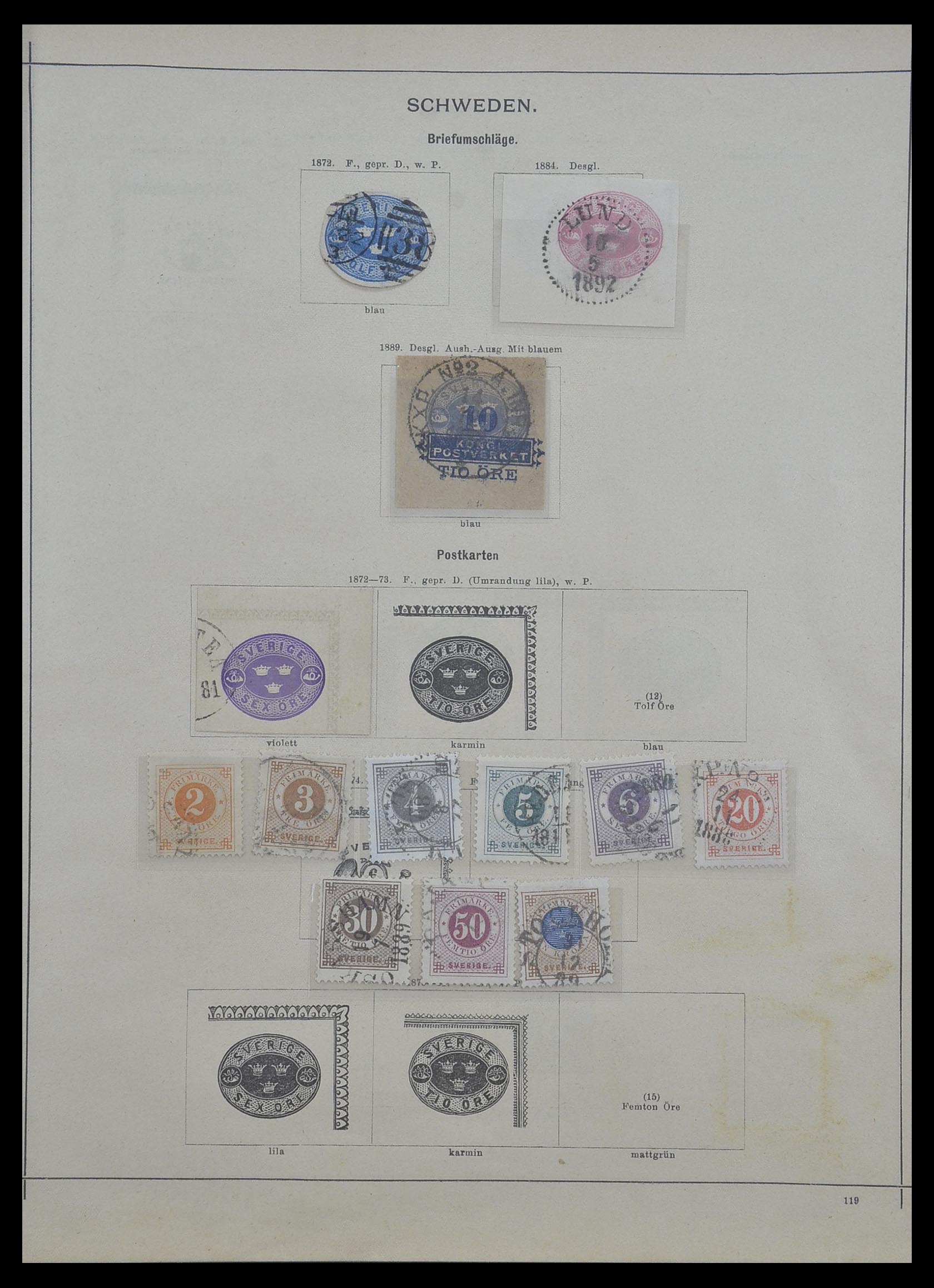 33628 012 - Postzegelverzameling 33628 Scandinavië 1851-1900.