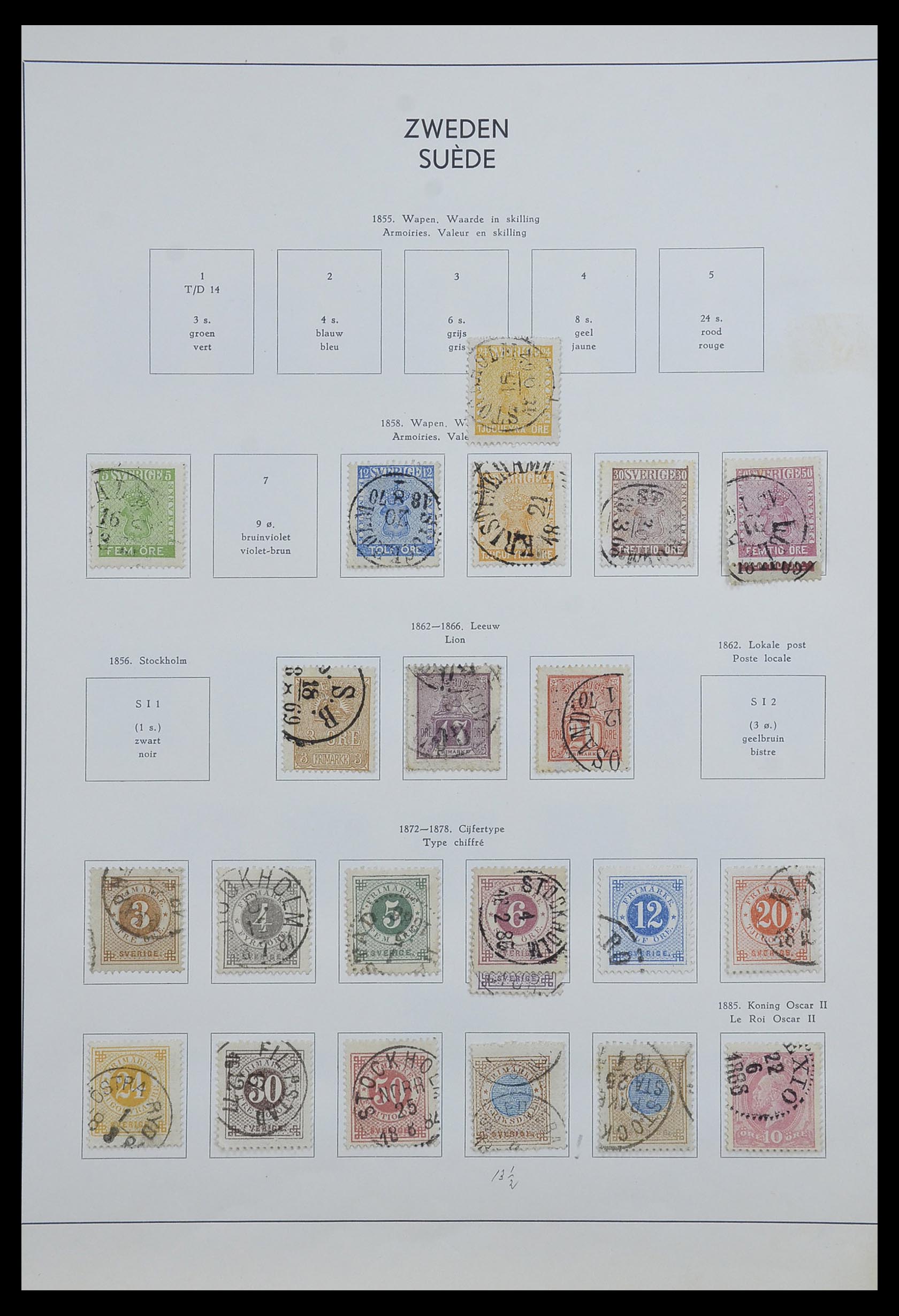 33629 001 - Stamp collection 33629 Sweden 1858-1957.