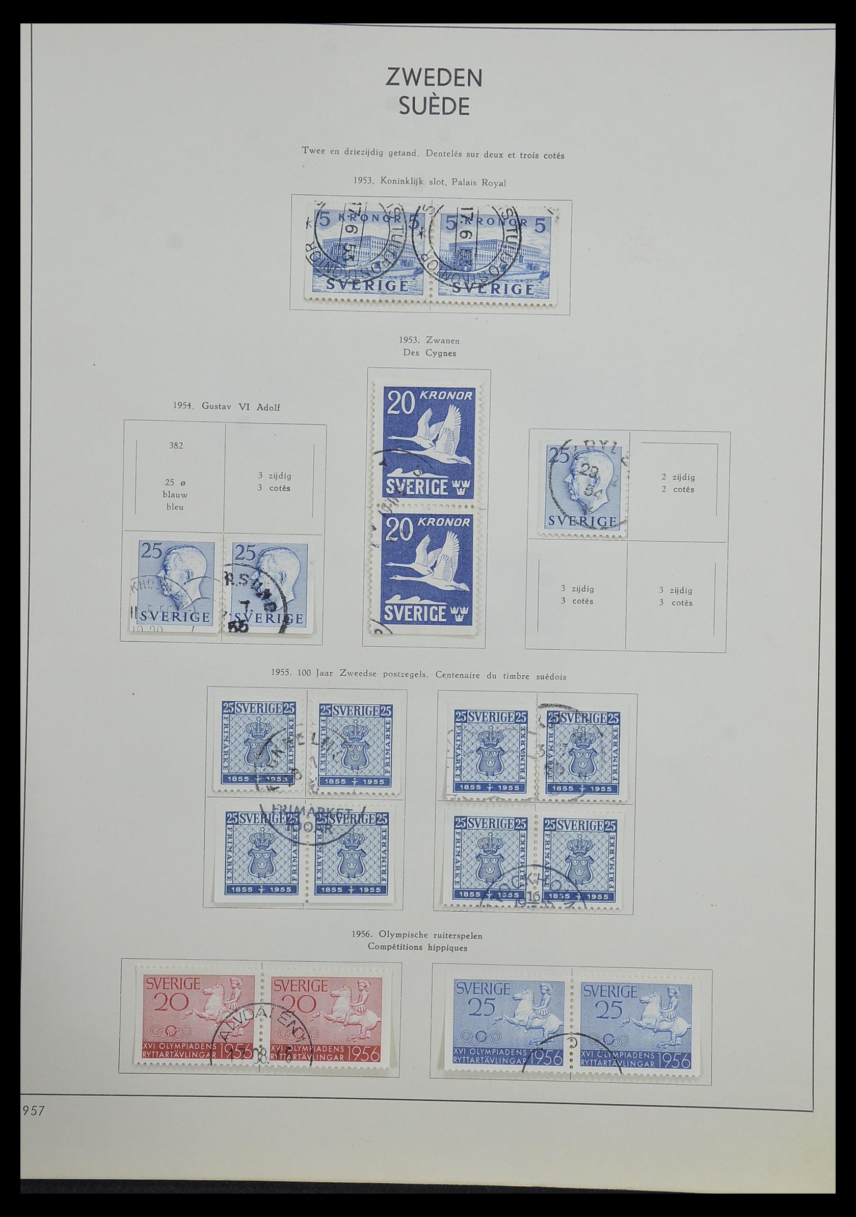 33629 034 - Postzegelverzameling 33629 Zweden 1858-1957.
