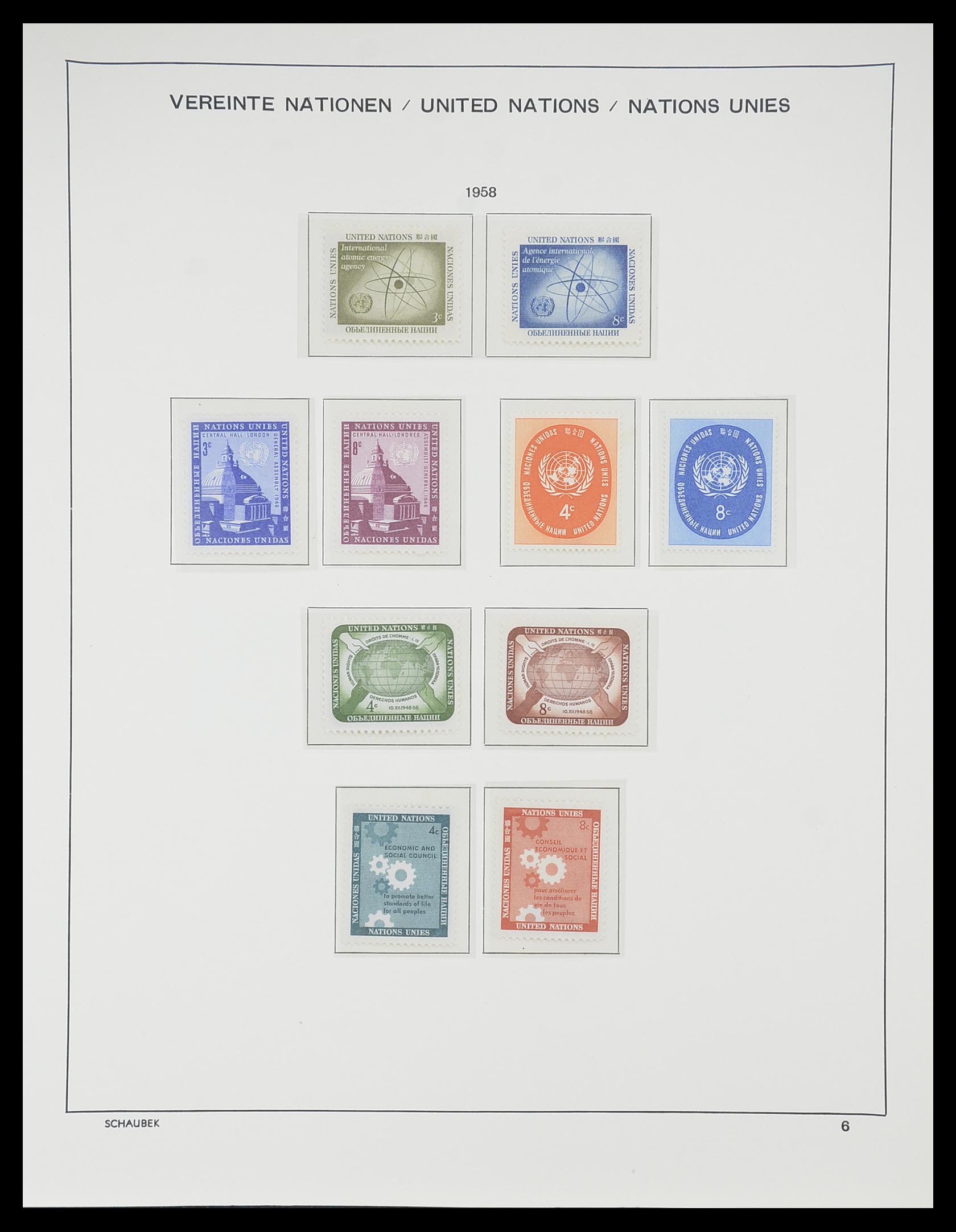 33637 006 - Postzegelverzameling 33637 Verenigde Naties 1951-2005.