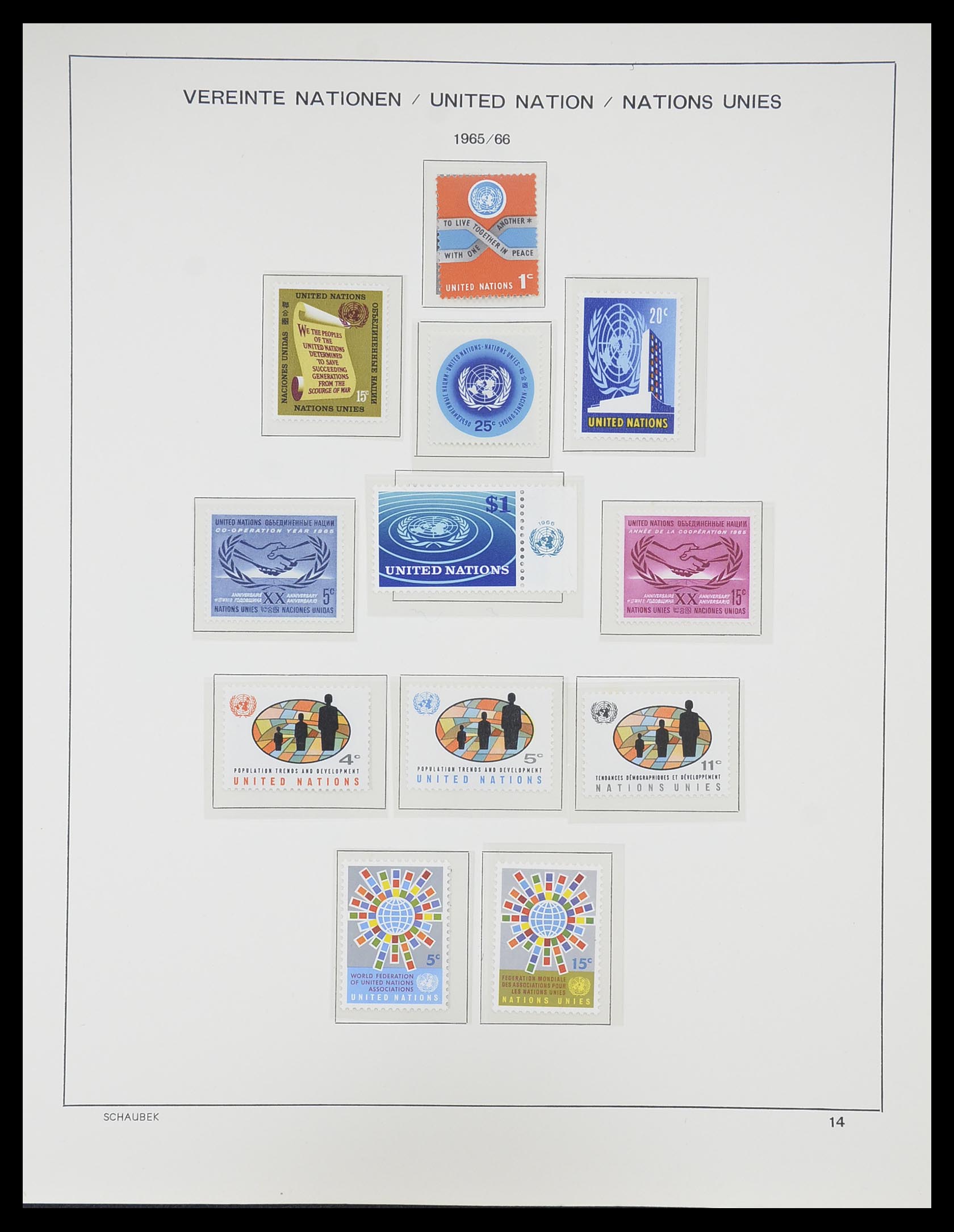 33637 015 - Postzegelverzameling 33637 Verenigde Naties 1951-2005.
