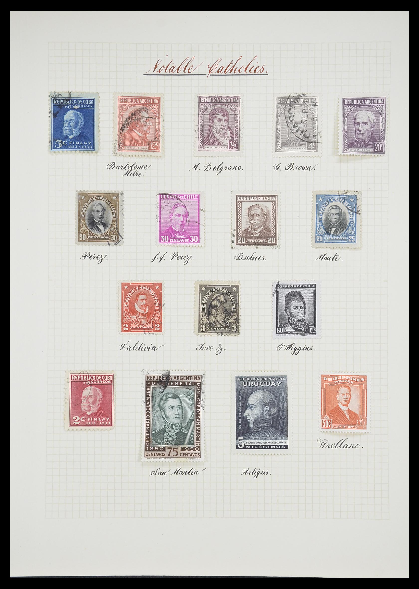 33657 0039 - Postzegelverzameling 33657 Motief Religie 1900-1990.