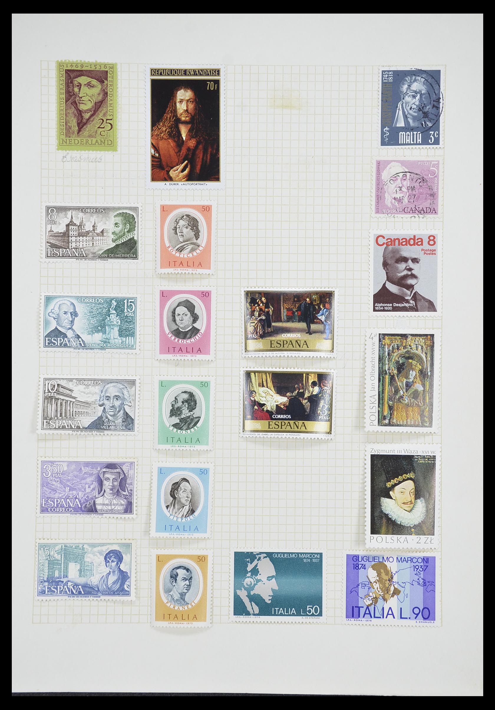 33657 0088 - Postzegelverzameling 33657 Motief Religie 1900-1990.