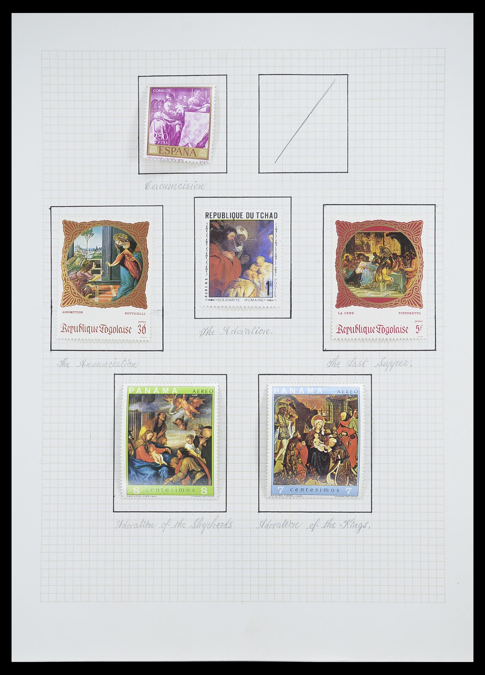 33657 0094 - Postzegelverzameling 33657 Motief Religie 1900-1990.