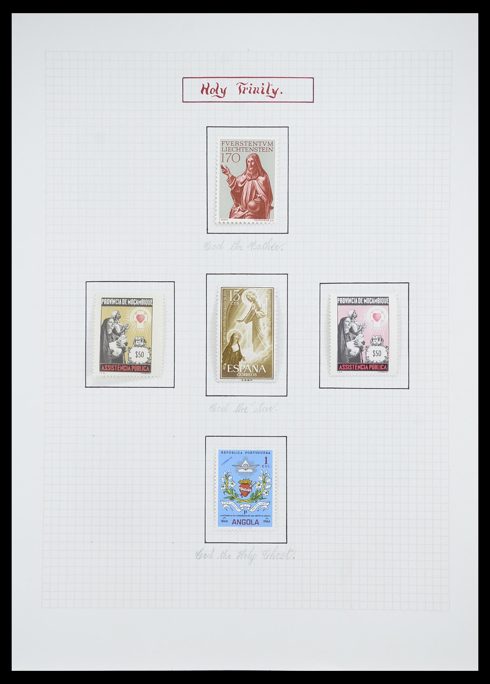 33657 0098 - Postzegelverzameling 33657 Motief Religie 1900-1990.