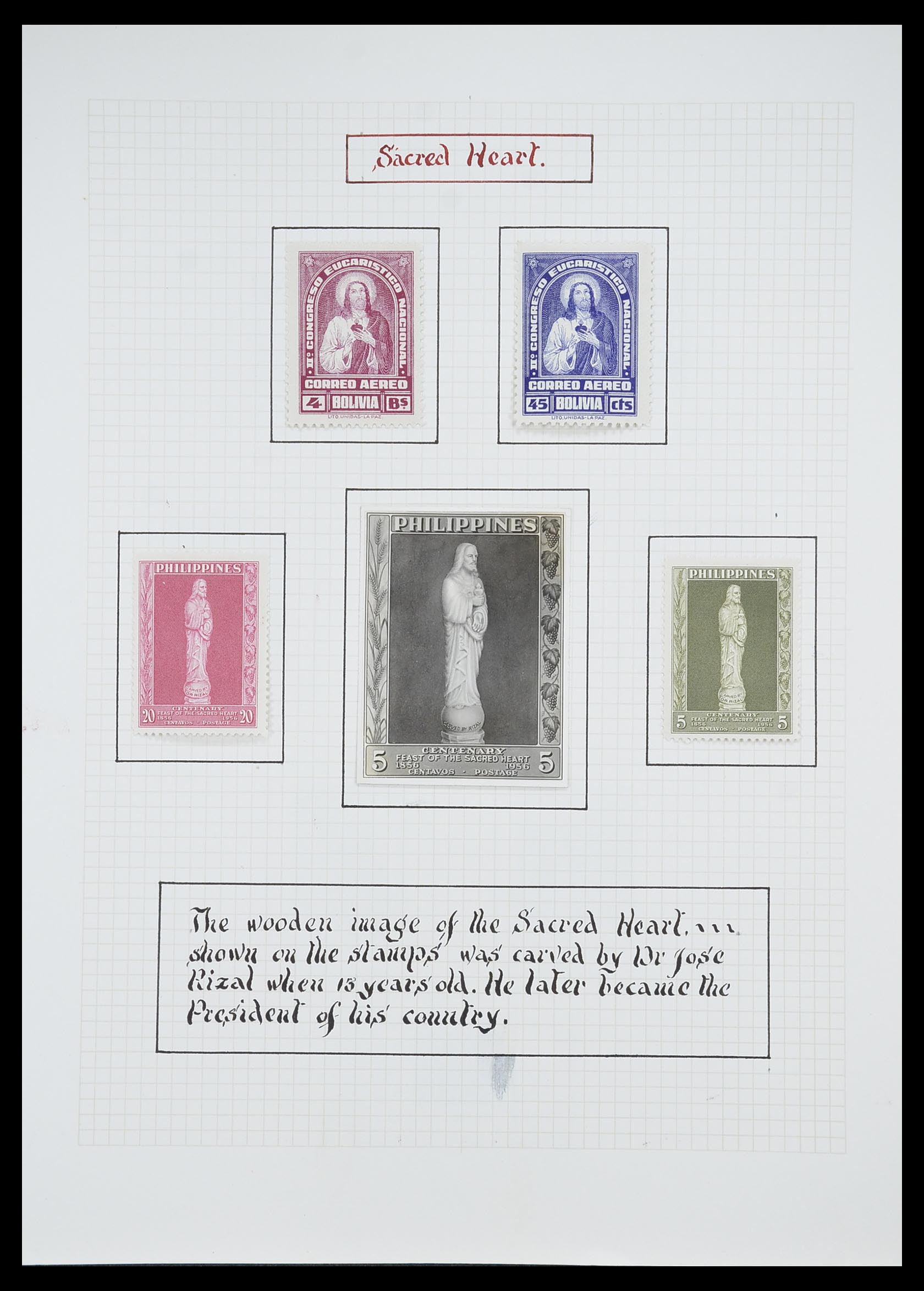 33657 0100 - Postzegelverzameling 33657 Motief Religie 1900-1990.