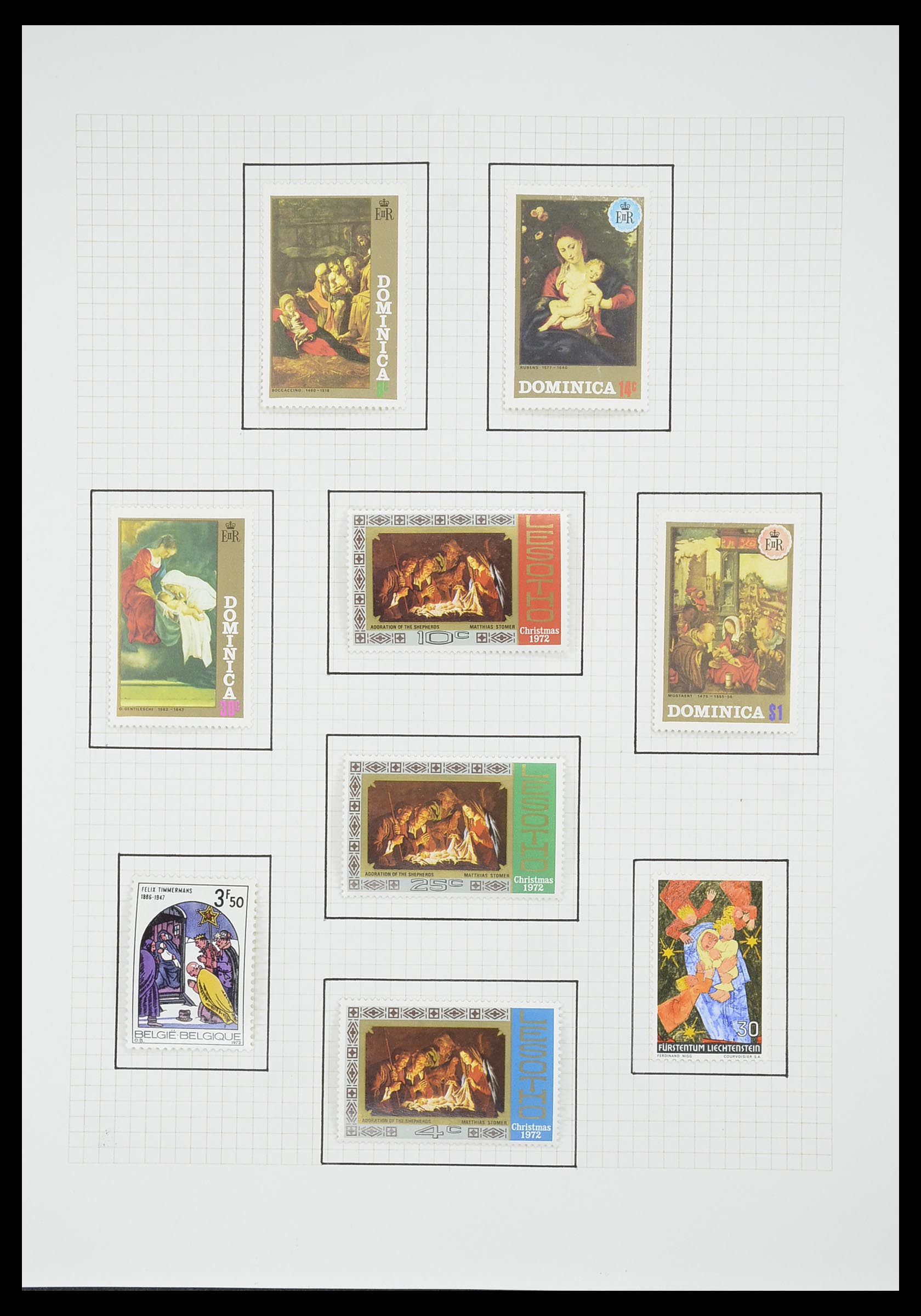 33657 1607 - Postzegelverzameling 33657 Motief Religie 1900-1990.
