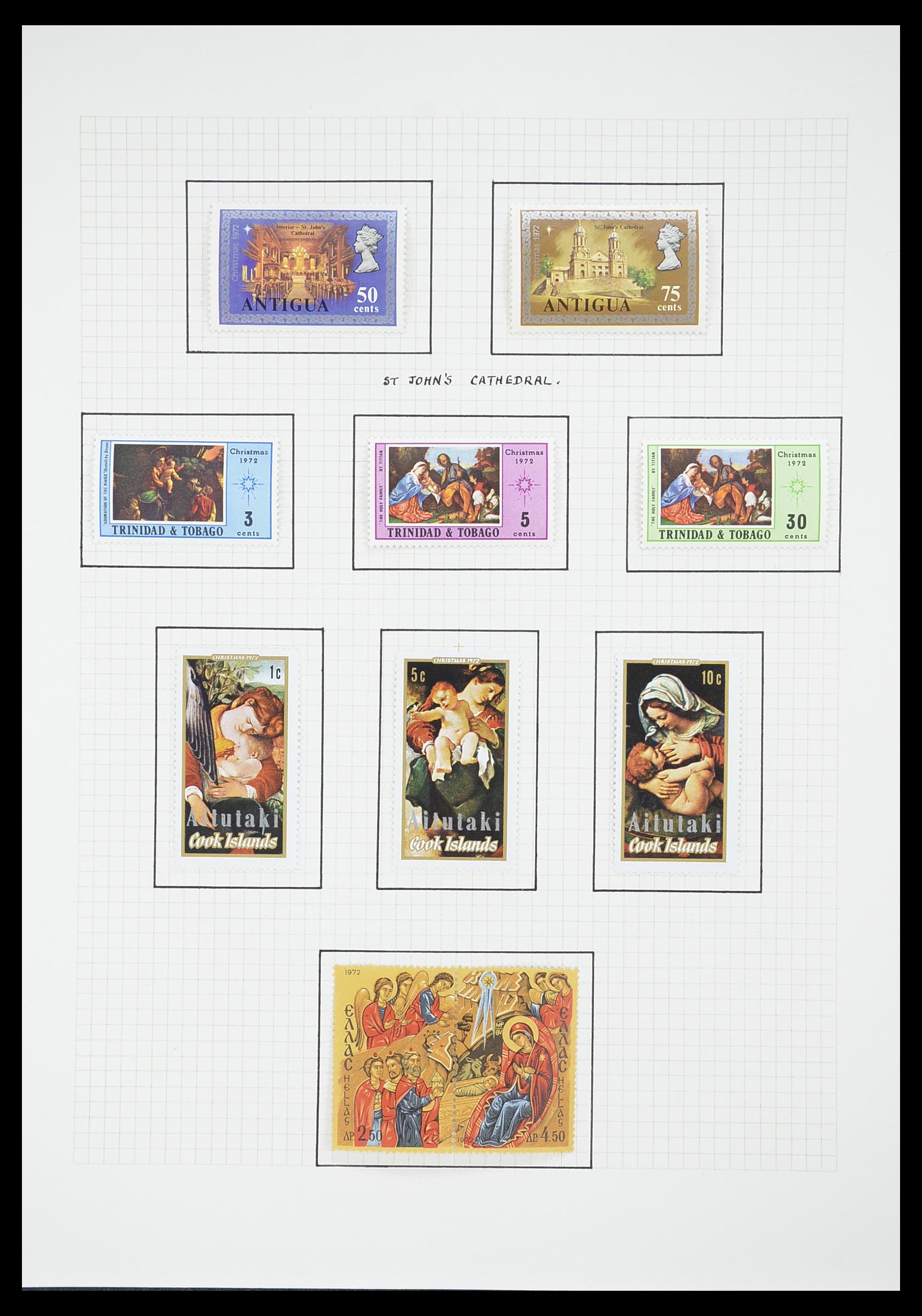 33657 1614 - Postzegelverzameling 33657 Motief Religie 1900-1990.