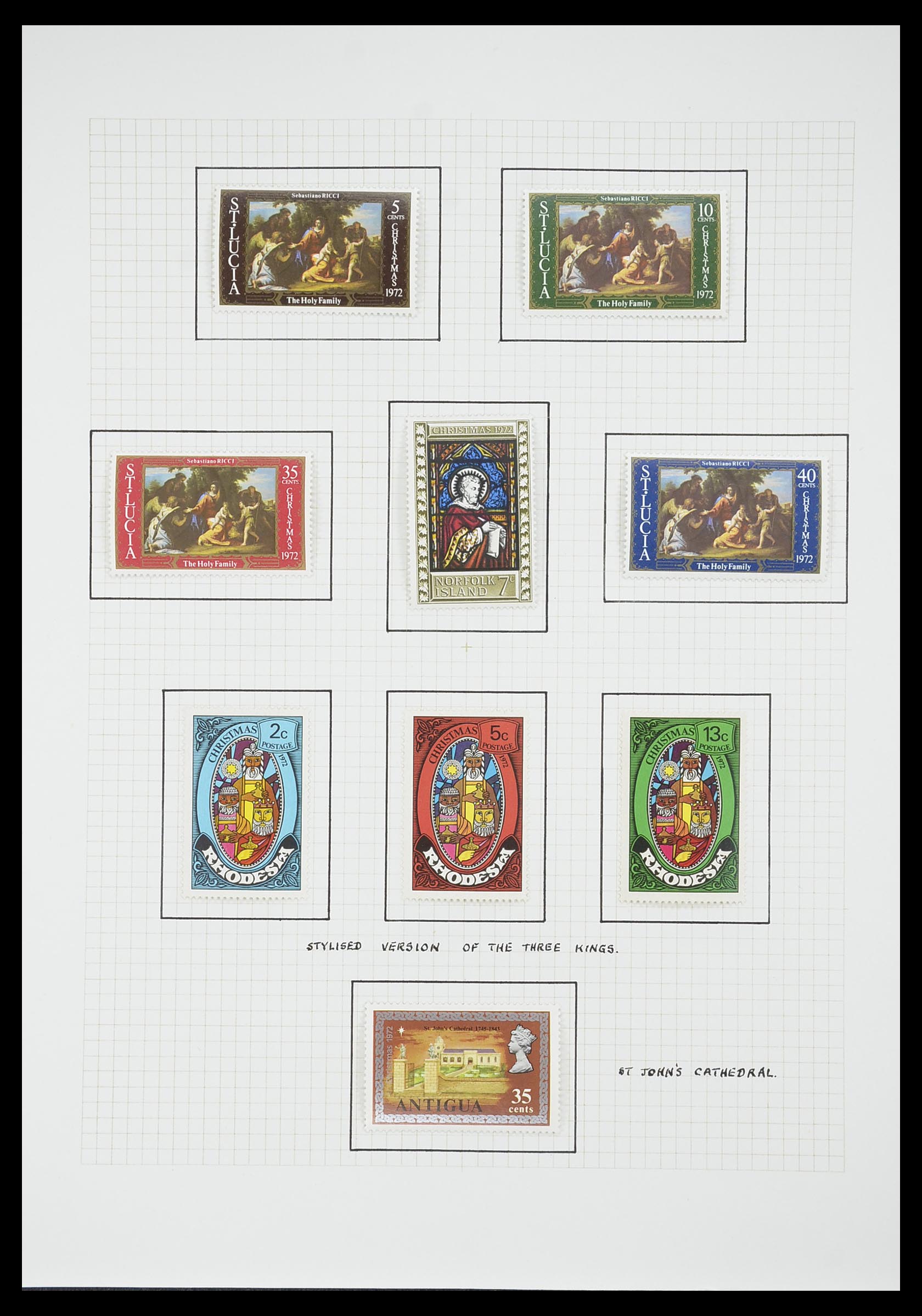 33657 1615 - Postzegelverzameling 33657 Motief Religie 1900-1990.