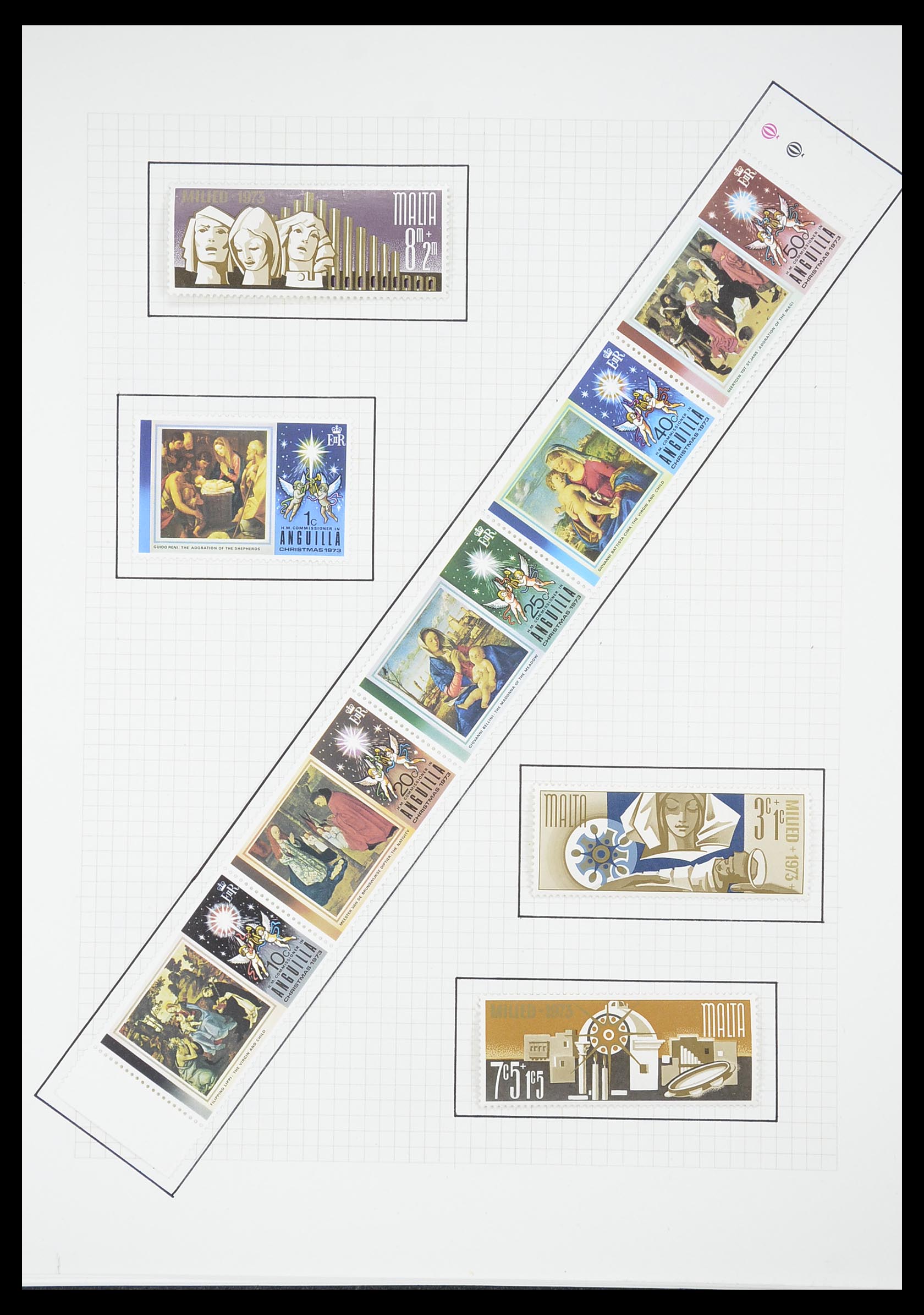 33657 1624 - Postzegelverzameling 33657 Motief Religie 1900-1990.