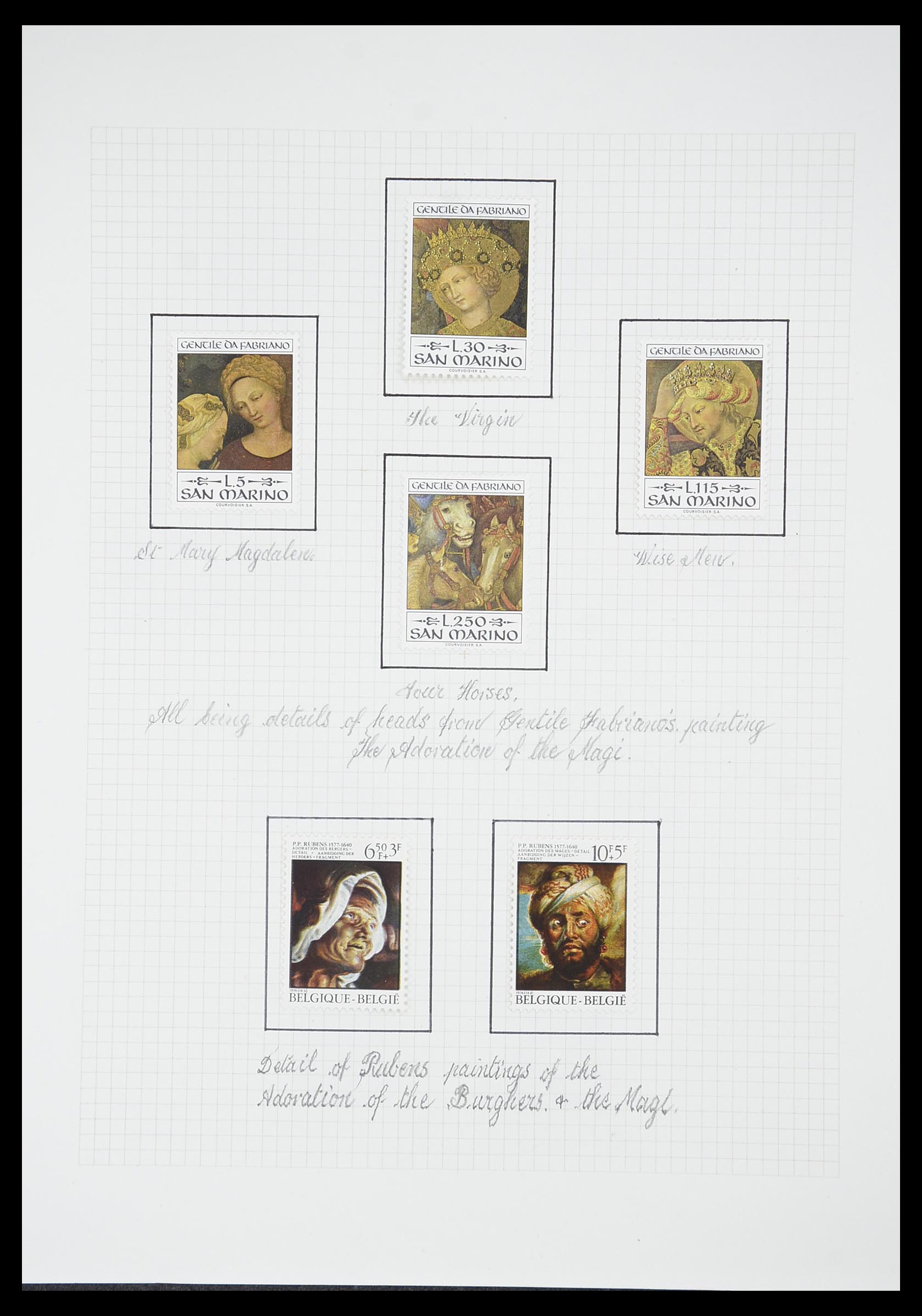 33657 1638 - Postzegelverzameling 33657 Motief Religie 1900-1990.