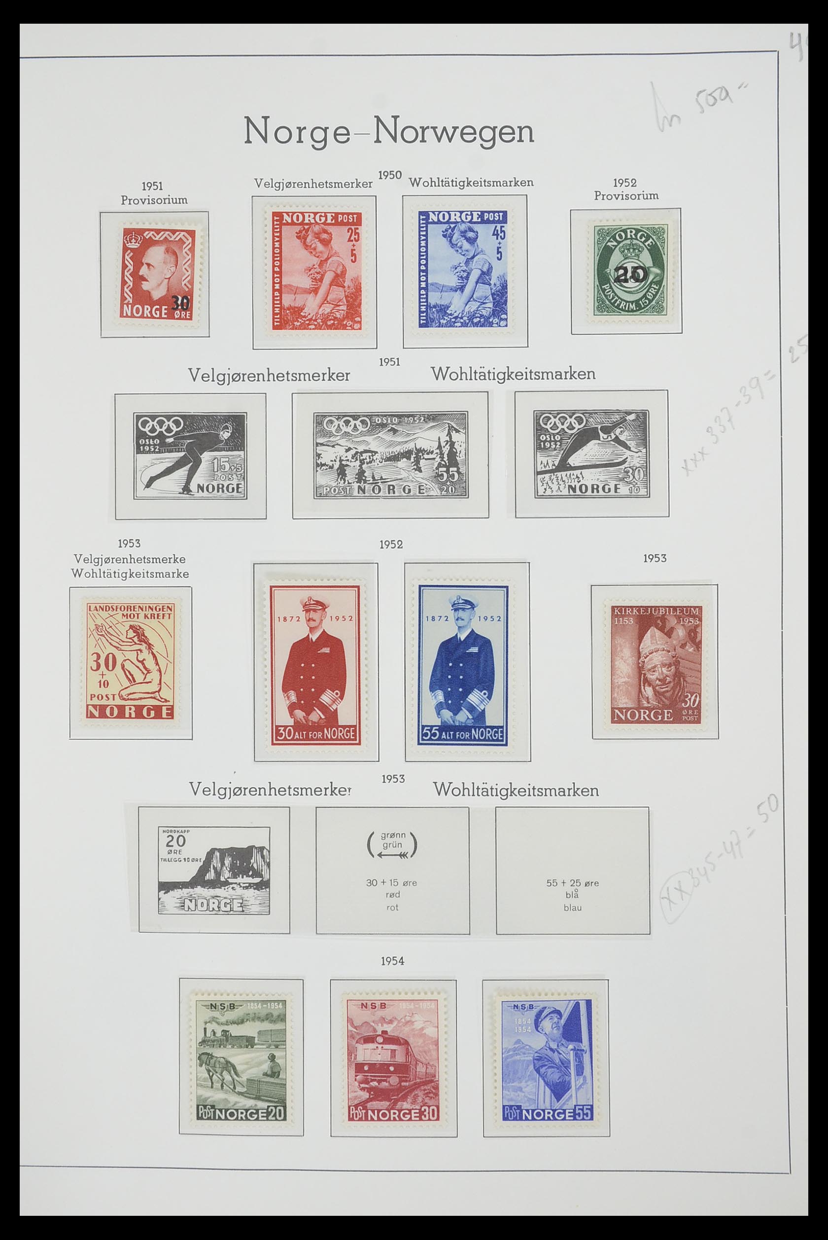 33661 041 - Postzegelverzameling 33661 Noorwegen 1856-2003.