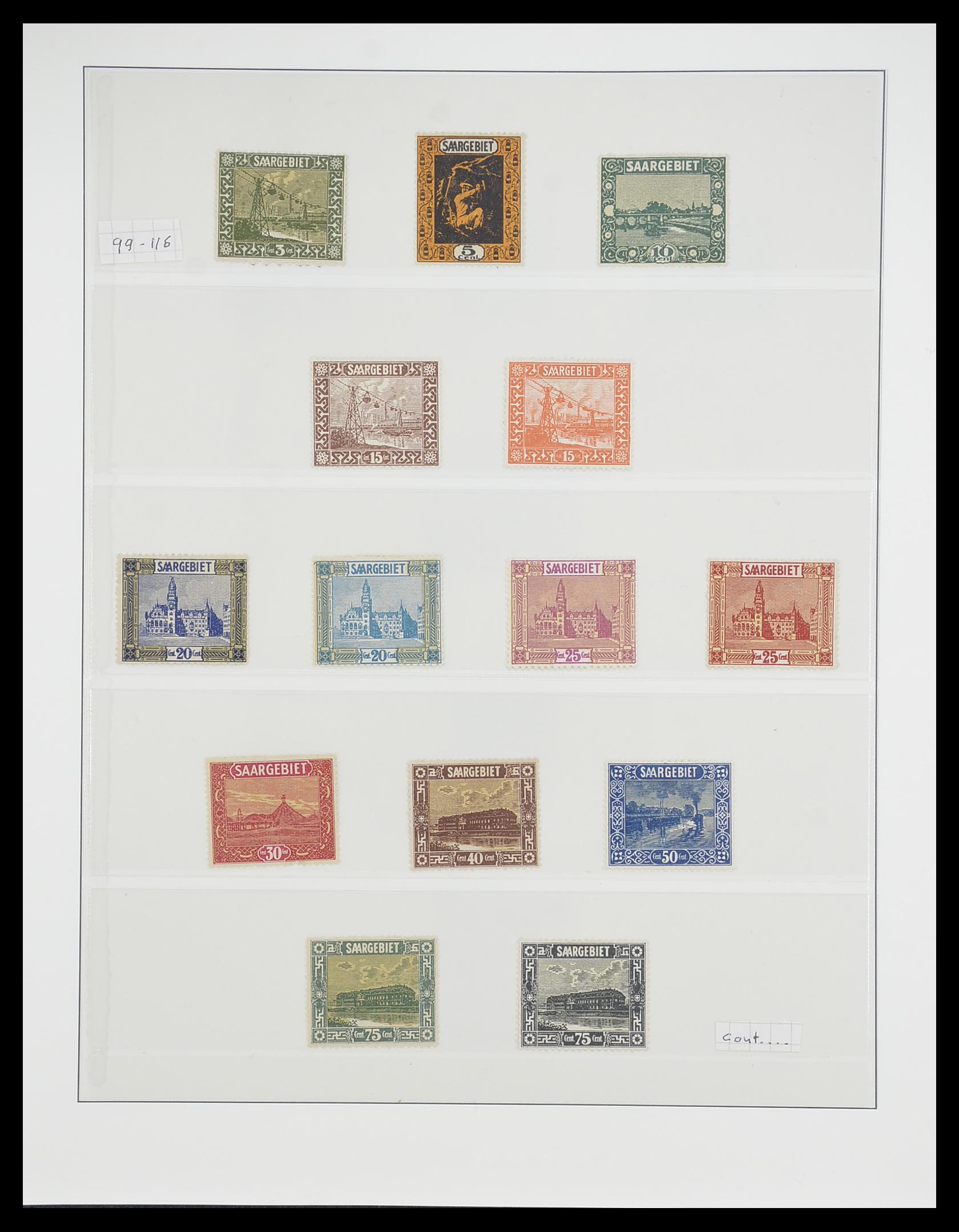 33664 008 - Postzegelverzameling 33664 Saar 1920-1934.