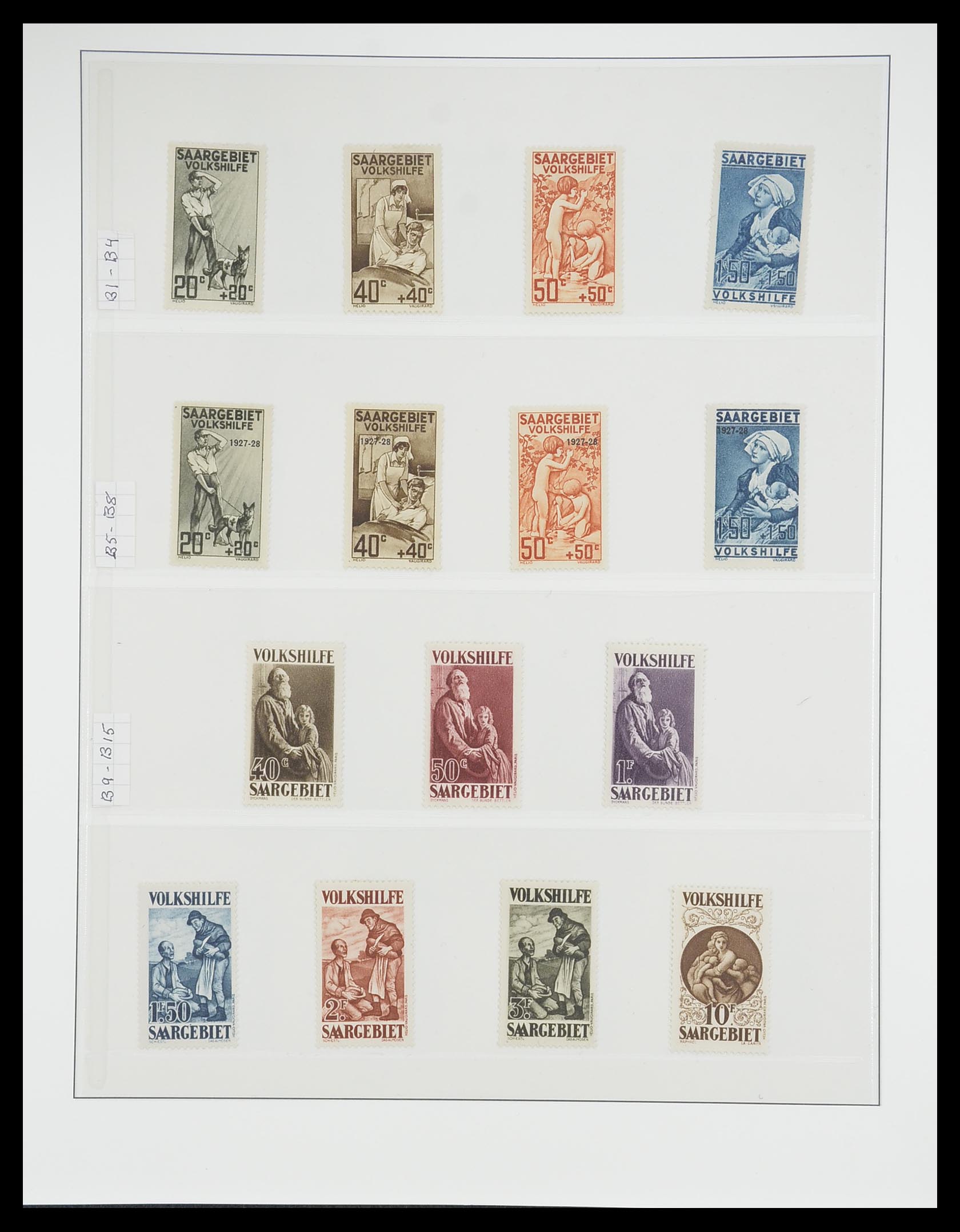 33664 013 - Postzegelverzameling 33664 Saar 1920-1934.