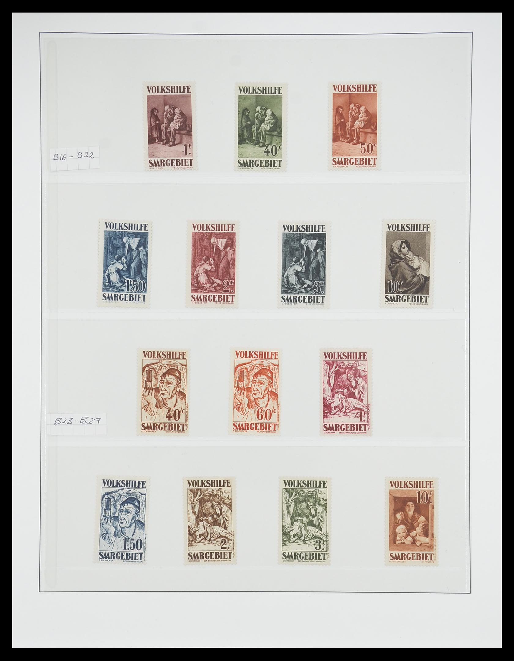 33664 014 - Postzegelverzameling 33664 Saar 1920-1934.