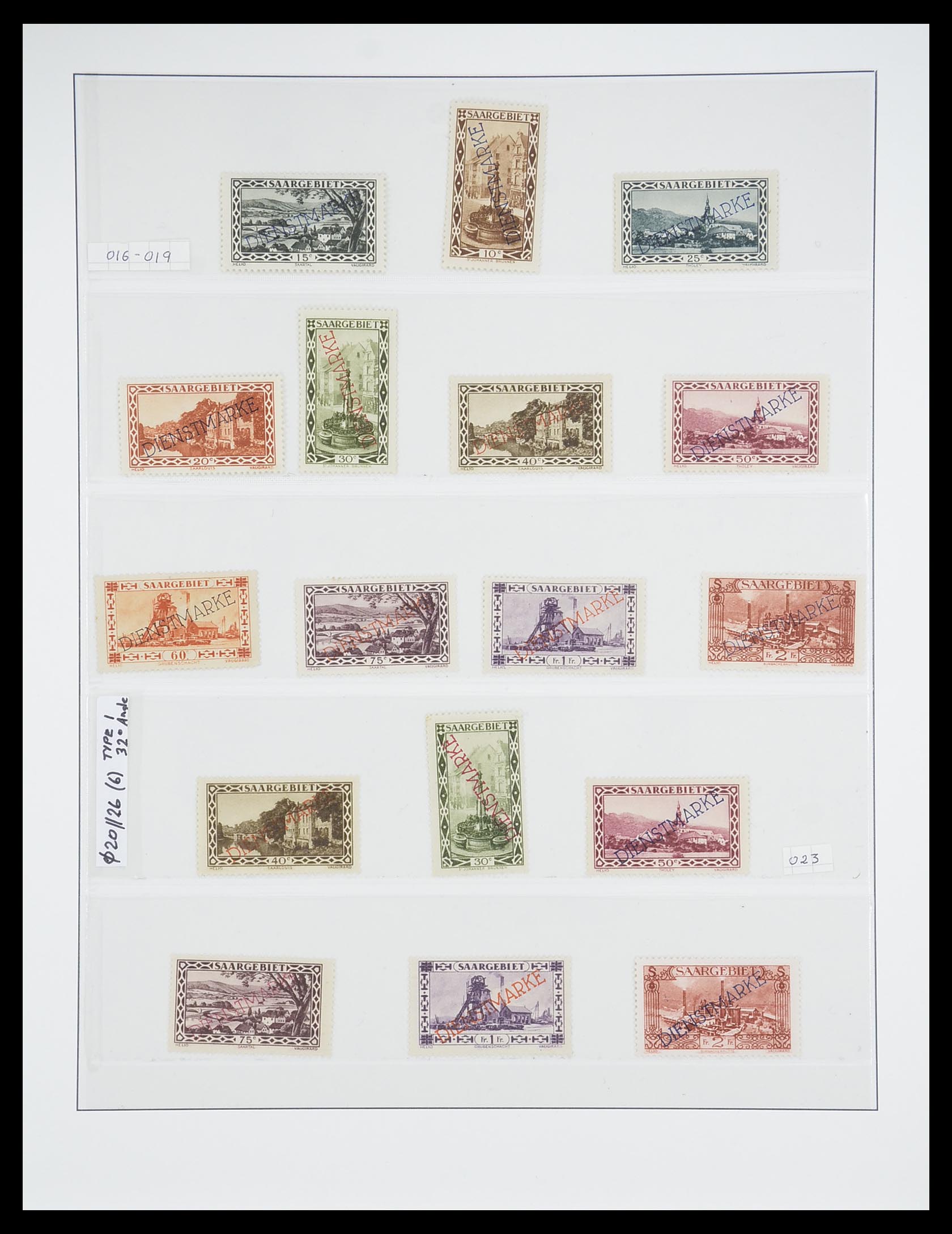 33664 020 - Postzegelverzameling 33664 Saar 1920-1934.