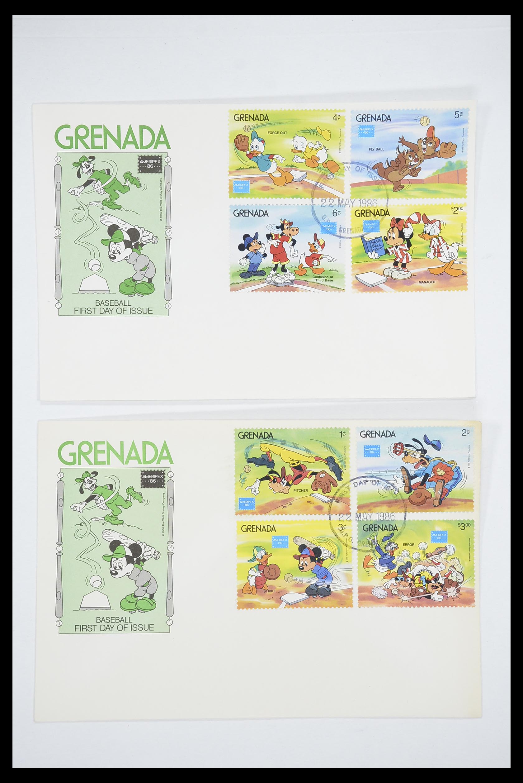 33667 005 - Postzegelverzameling 33667 Honkbal op brief 1918-1988.