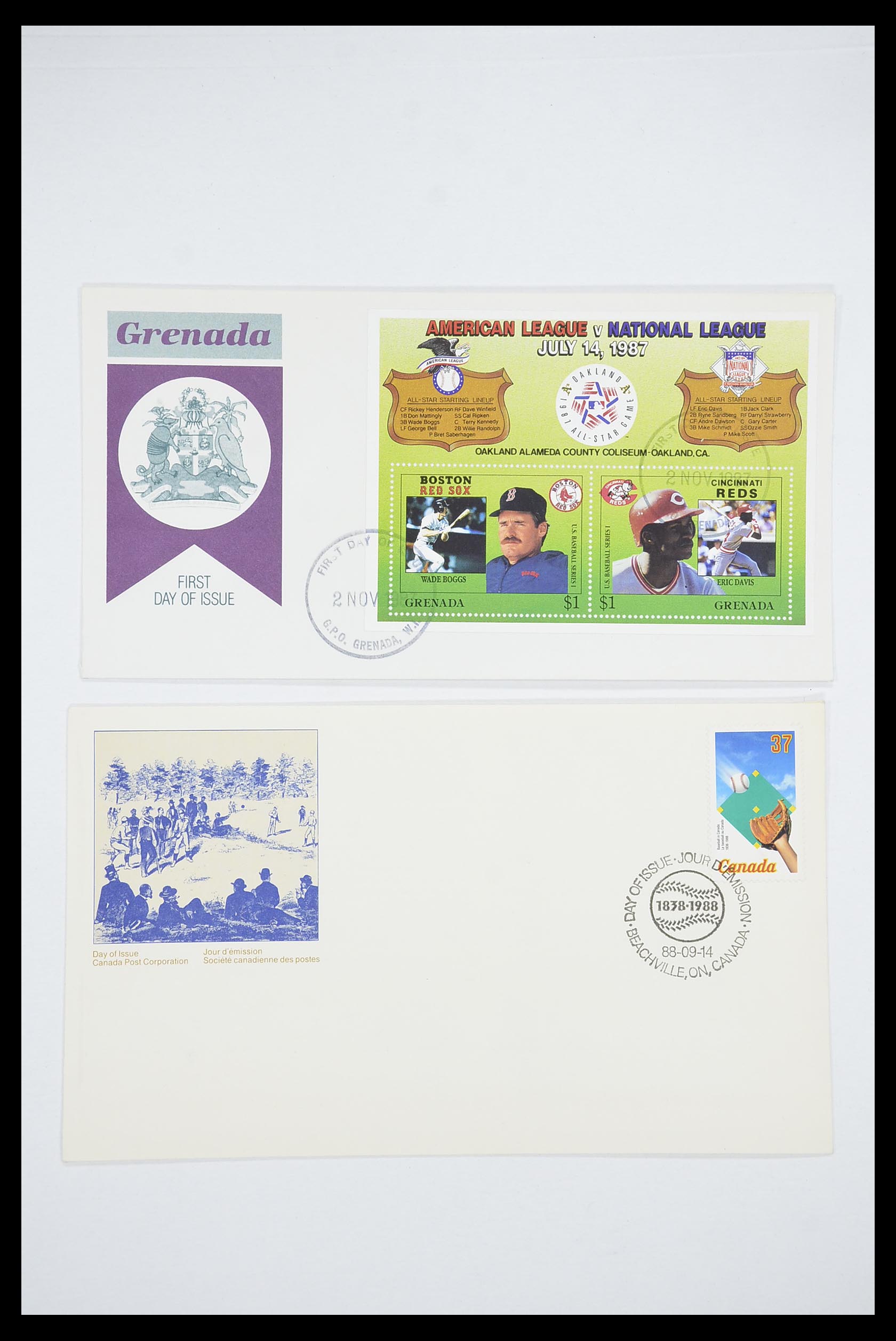 33667 006 - Postzegelverzameling 33667 Honkbal op brief 1918-1988.