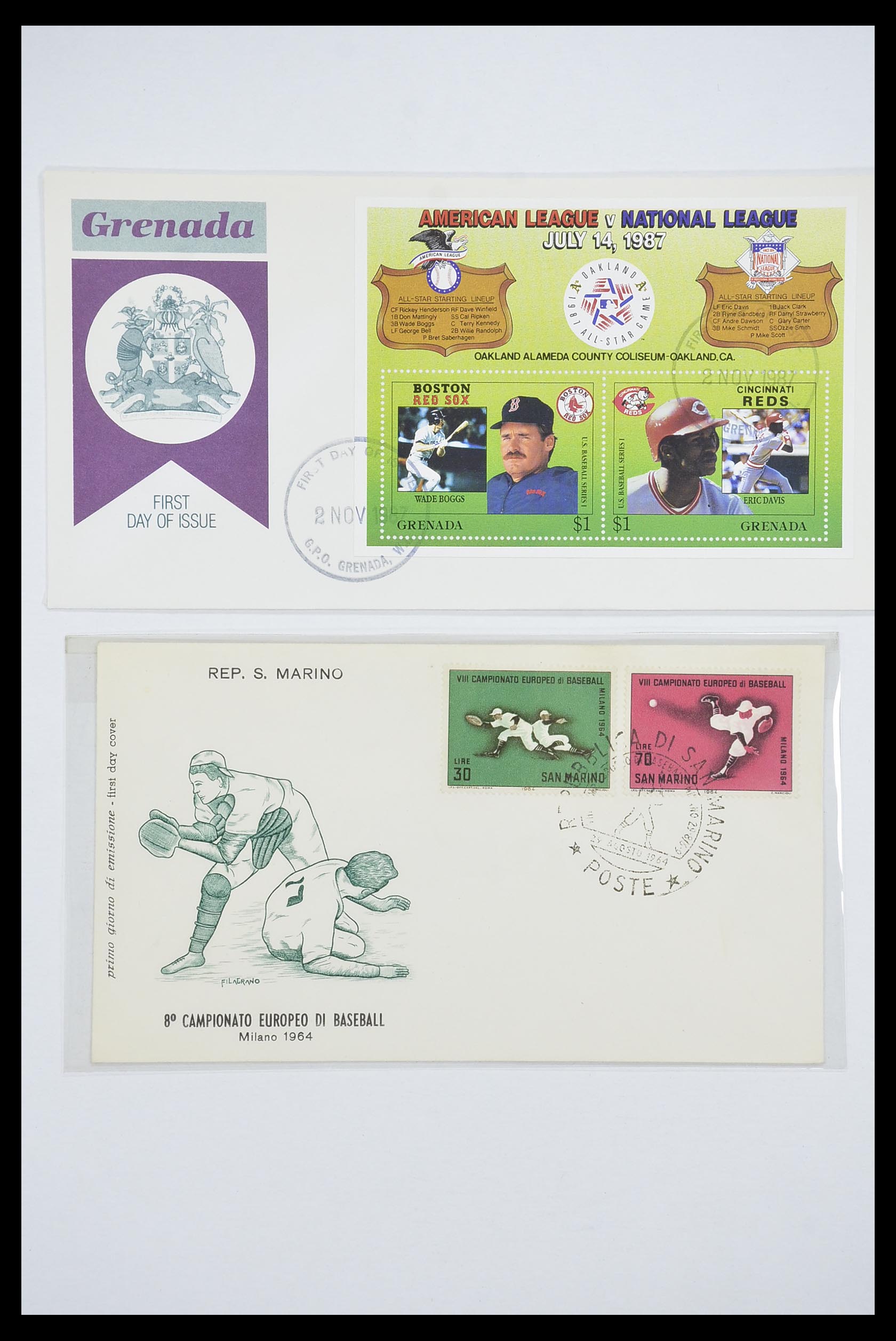 33667 017 - Stamp collection 33667 Baseball on cover 1918-1988.