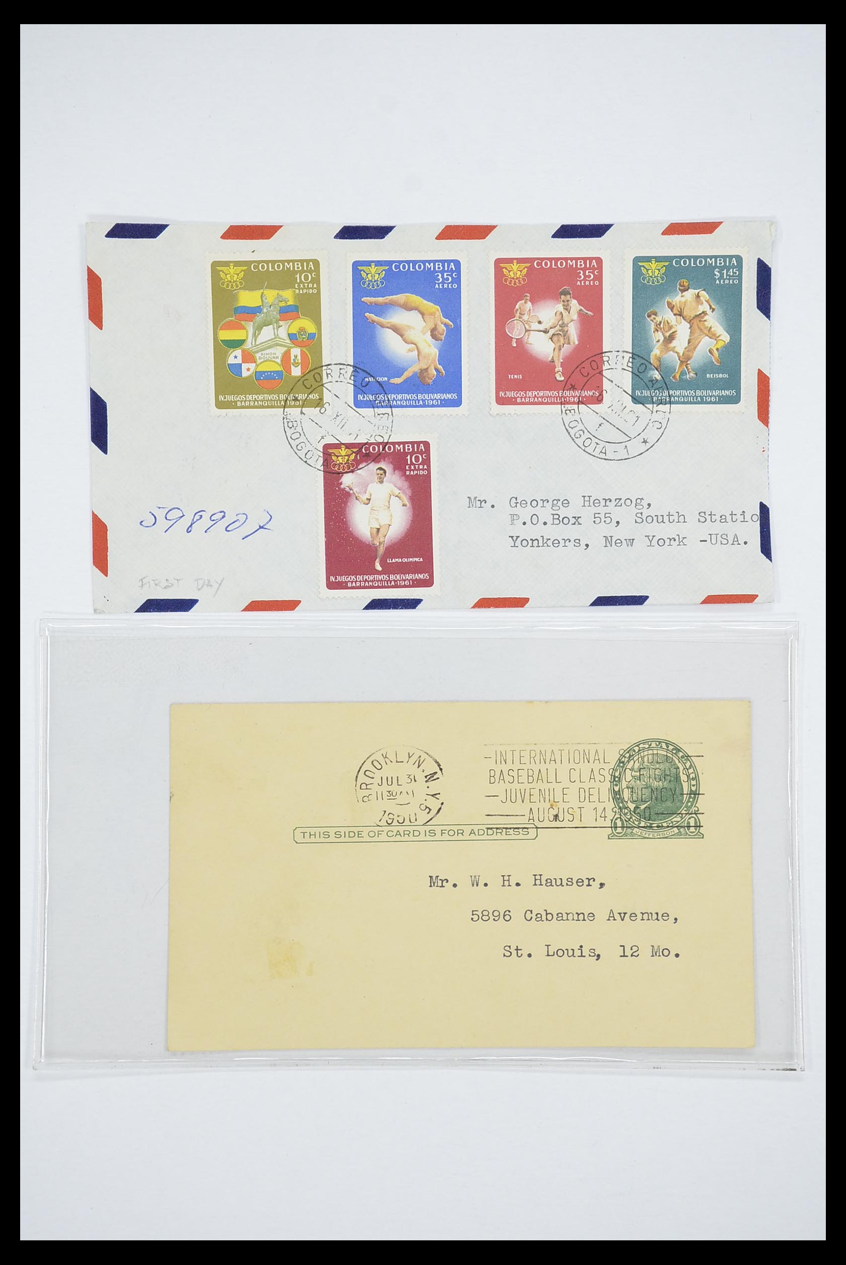 33667 021 - Postzegelverzameling 33667 Honkbal op brief 1918-1988.