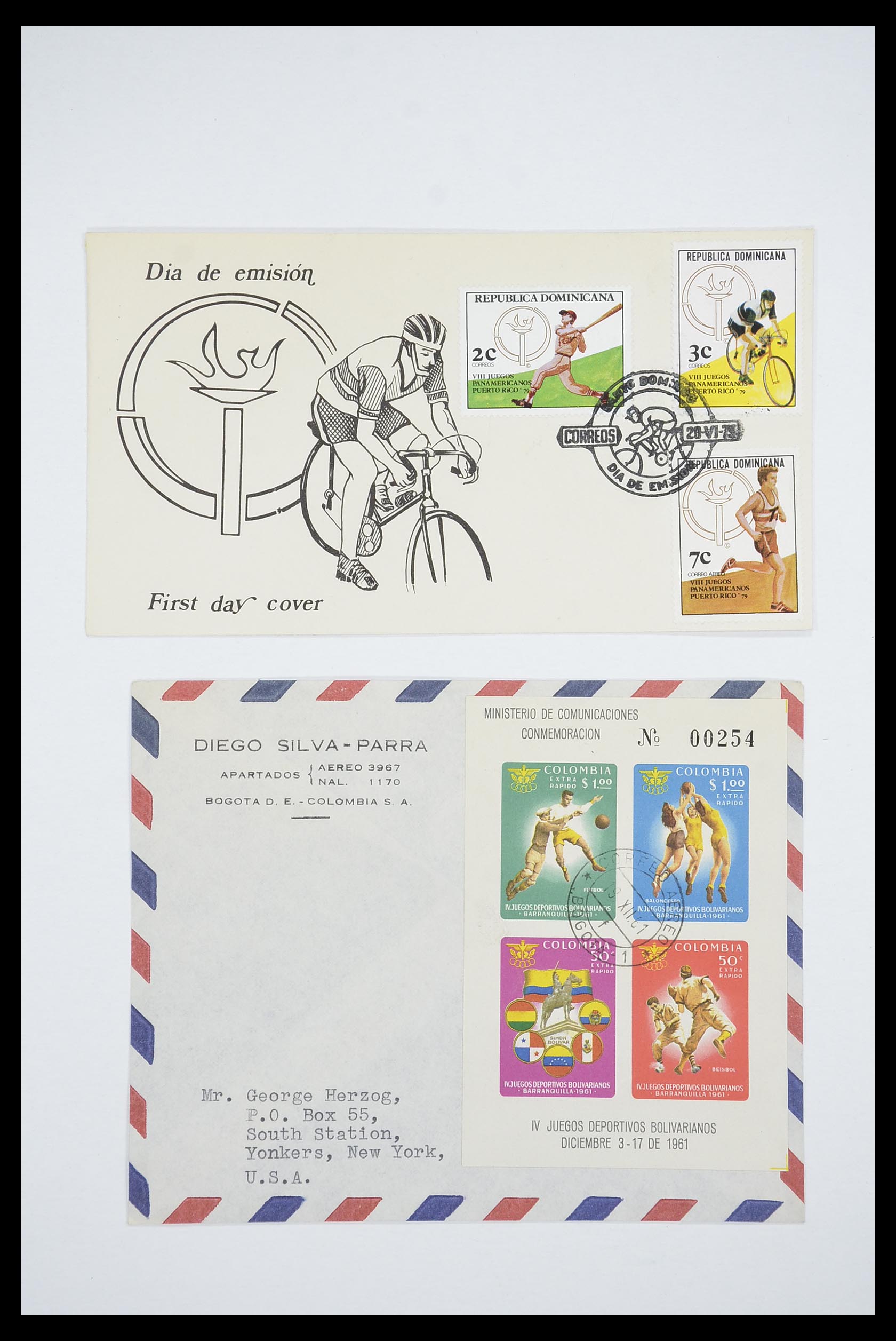 33667 022 - Postzegelverzameling 33667 Honkbal op brief 1918-1988.