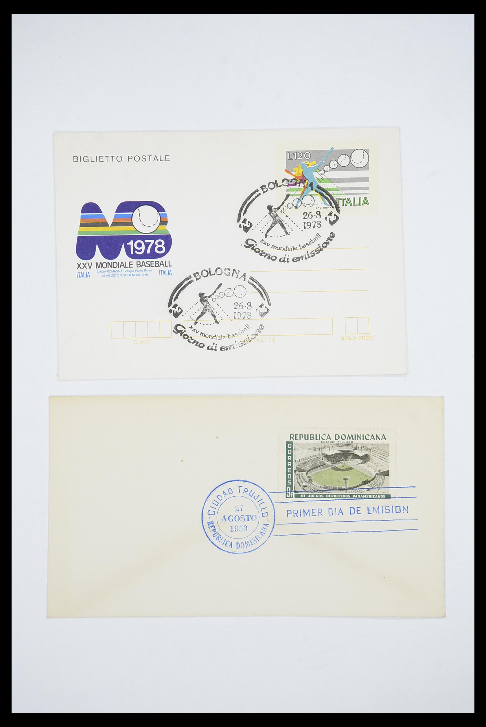 33667 030 - Postzegelverzameling 33667 Honkbal op brief 1918-1988.