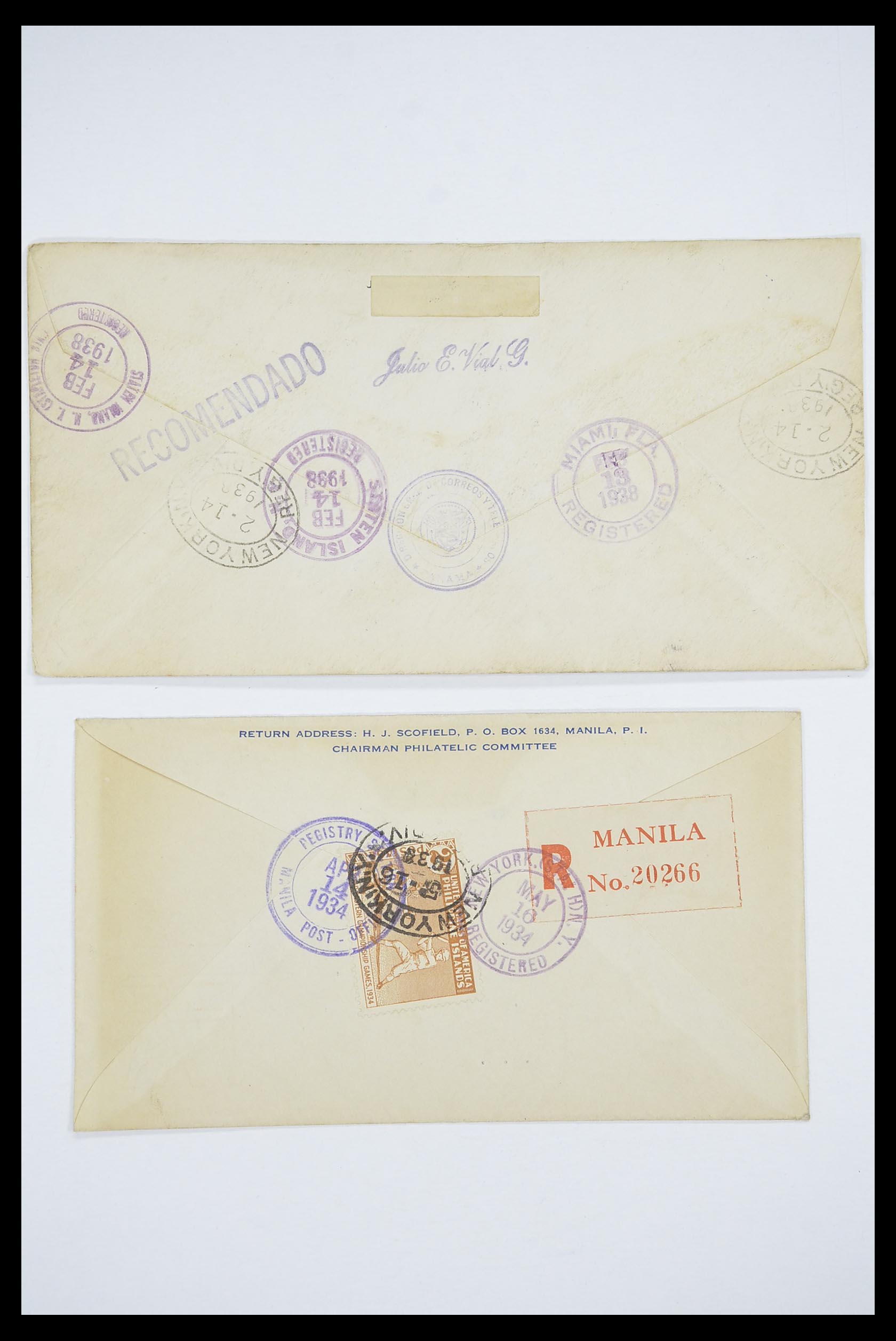 33667 035 - Postzegelverzameling 33667 Honkbal op brief 1918-1988.