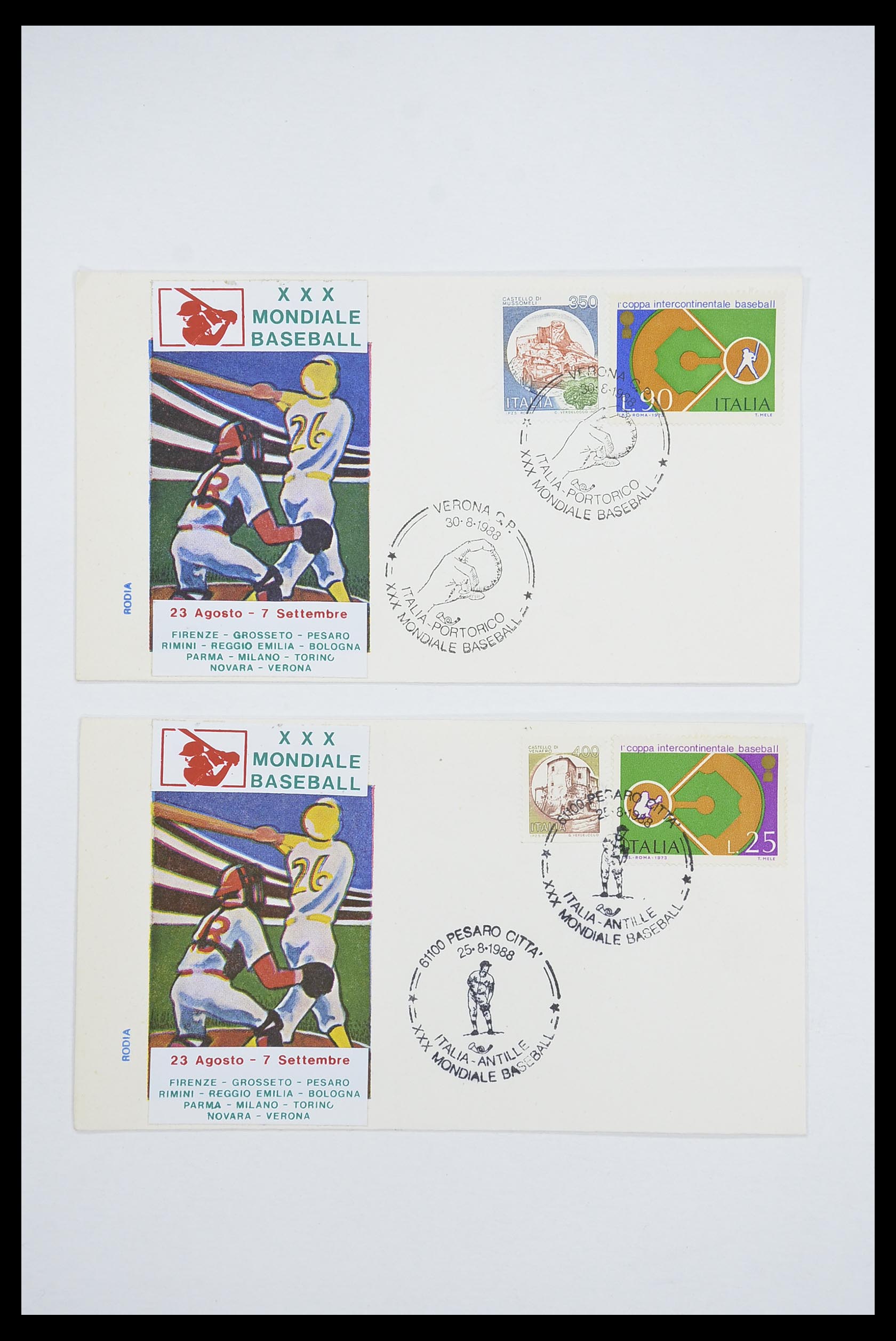 33667 038 - Stamp collection 33667 Baseball on cover 1918-1988.