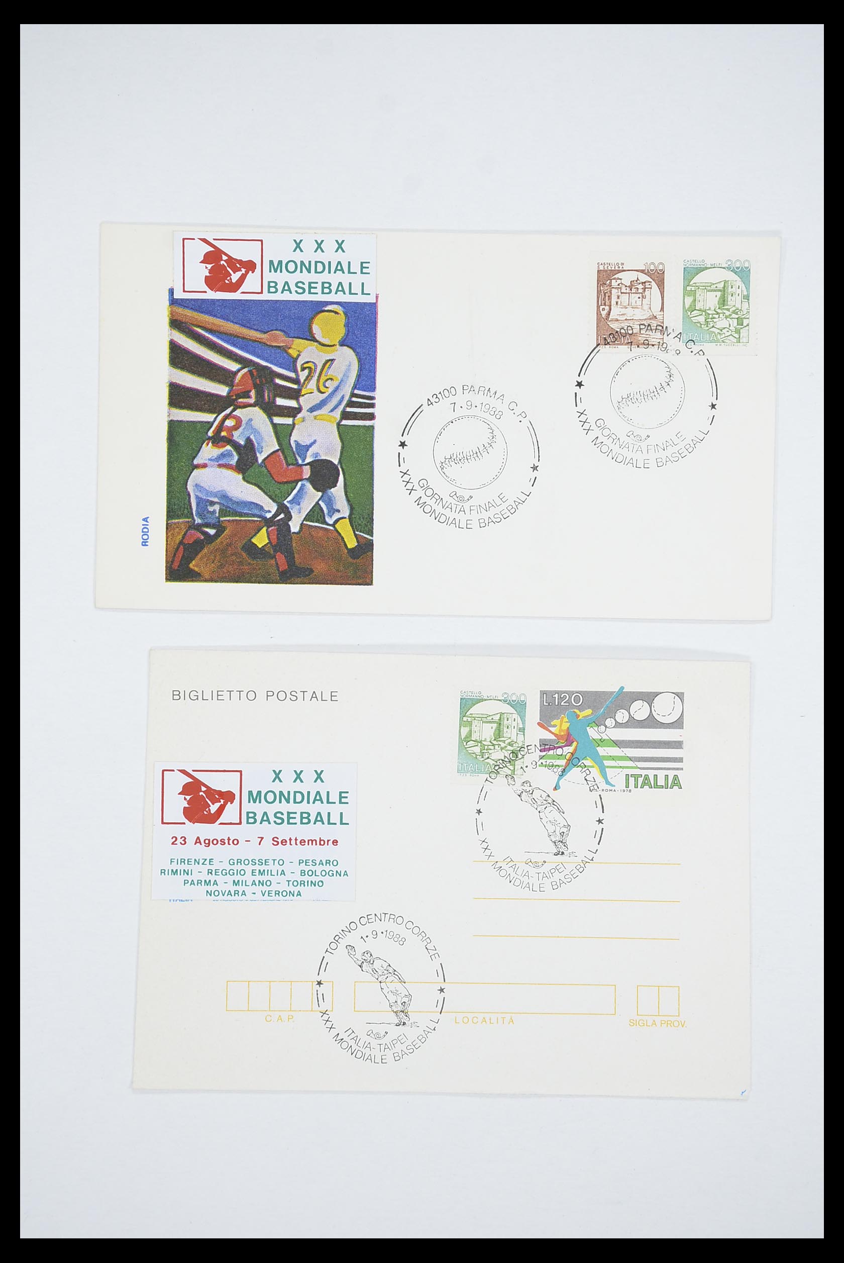 33667 040 - Postzegelverzameling 33667 Honkbal op brief 1918-1988.