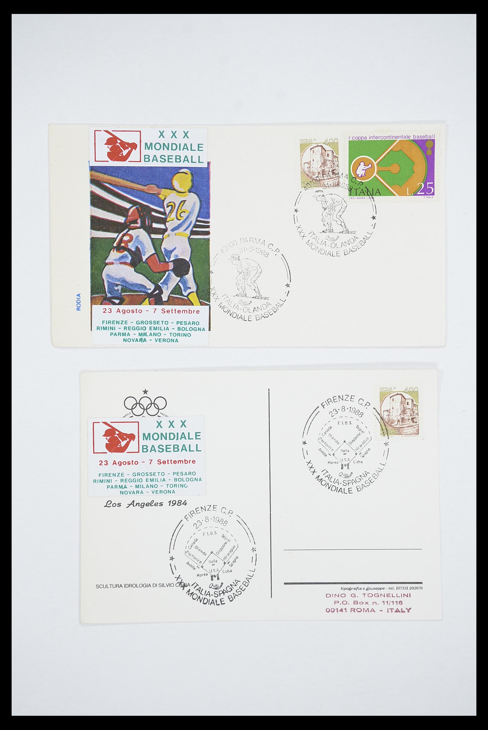 33667 041 - Postzegelverzameling 33667 Honkbal op brief 1918-1988.