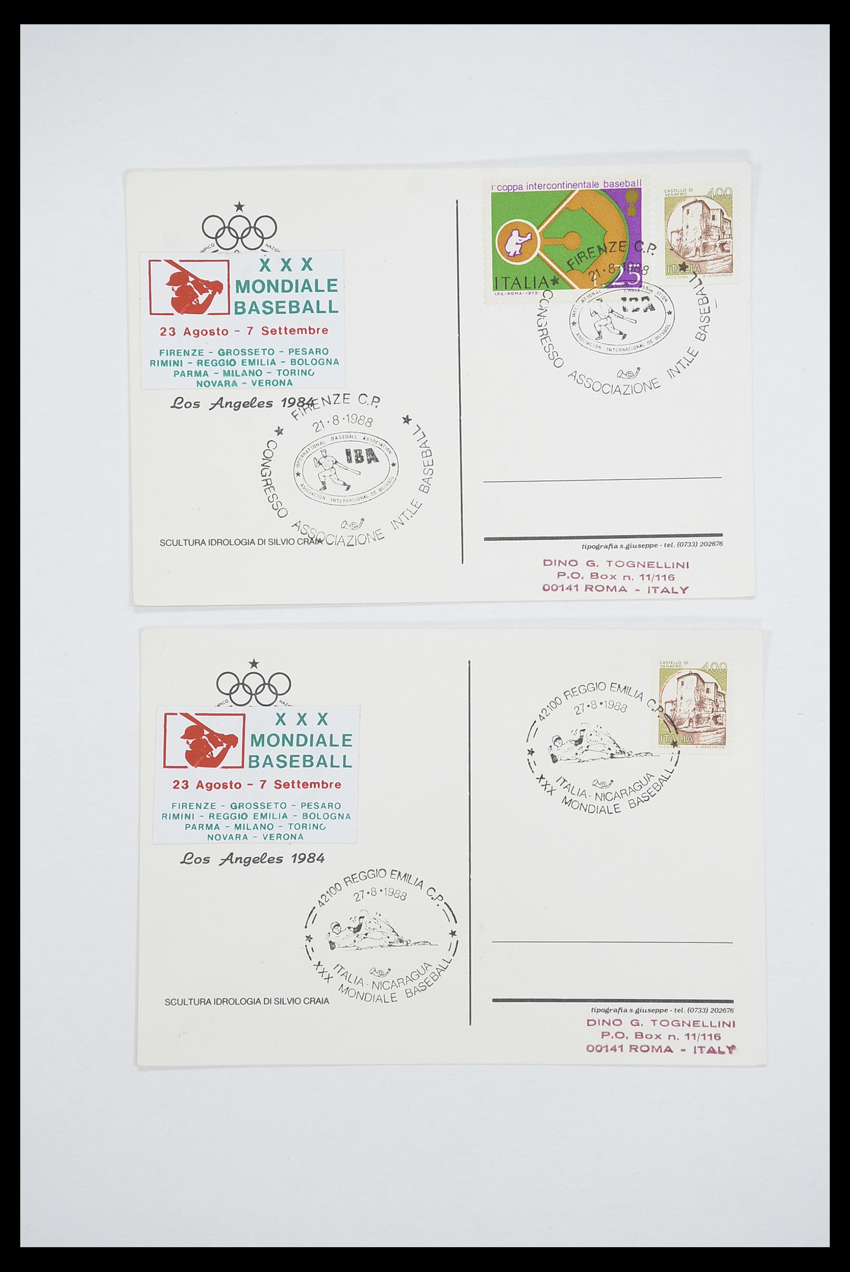 33667 042 - Postzegelverzameling 33667 Honkbal op brief 1918-1988.