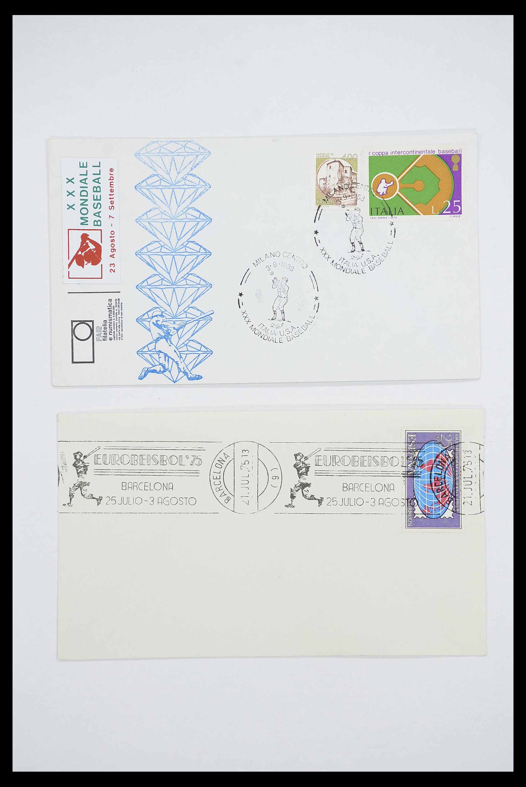33667 043 - Postzegelverzameling 33667 Honkbal op brief 1918-1988.