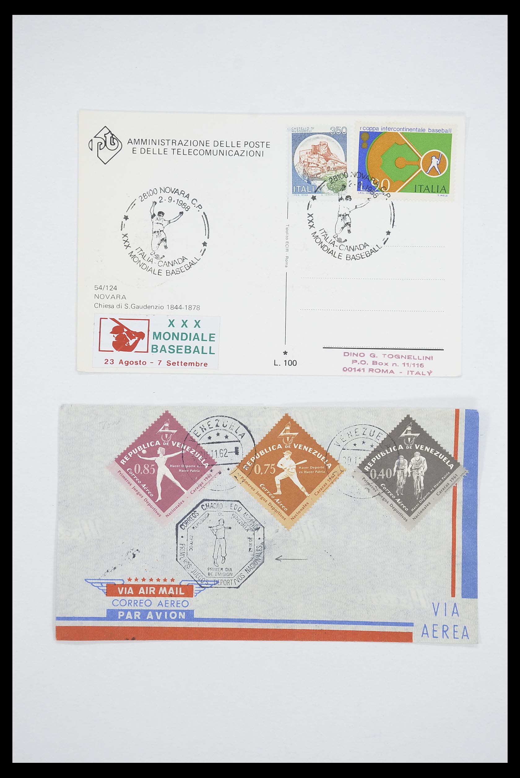 33667 044 - Postzegelverzameling 33667 Honkbal op brief 1918-1988.