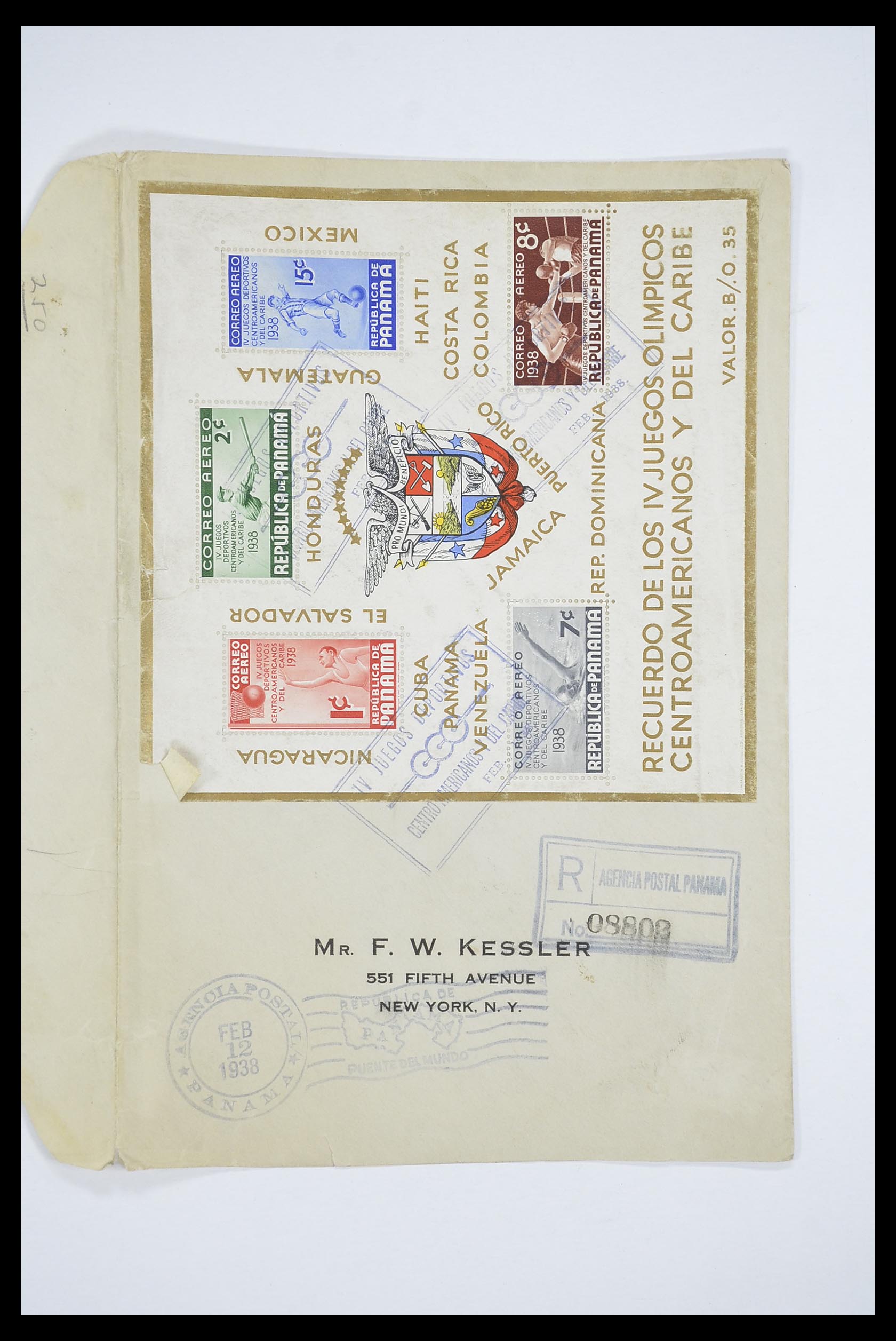 33667 053 - Postzegelverzameling 33667 Honkbal op brief 1918-1988.