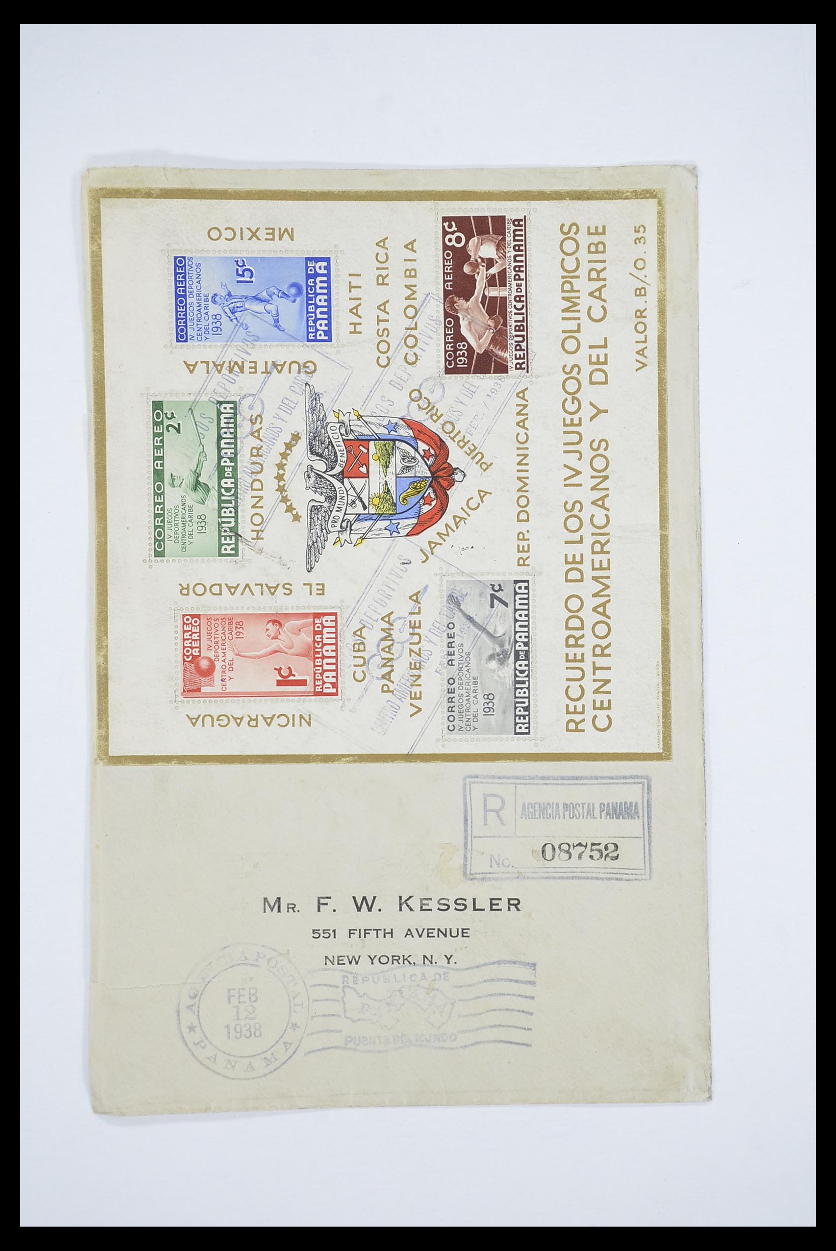 33667 054 - Postzegelverzameling 33667 Honkbal op brief 1918-1988.