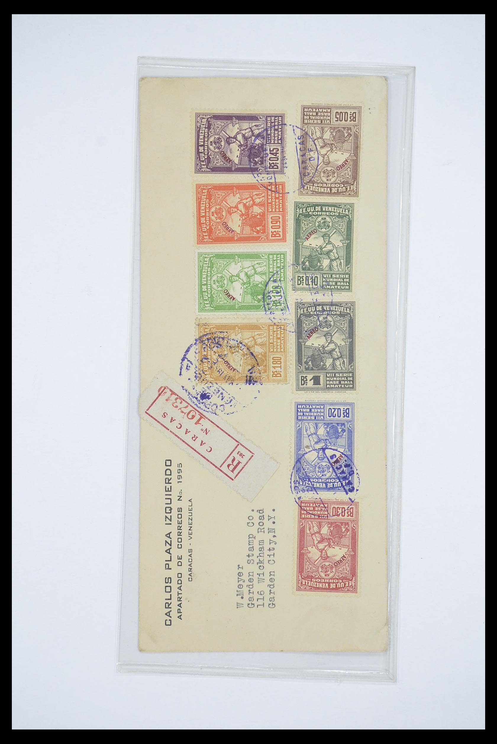 33667 056 - Postzegelverzameling 33667 Honkbal op brief 1918-1988.