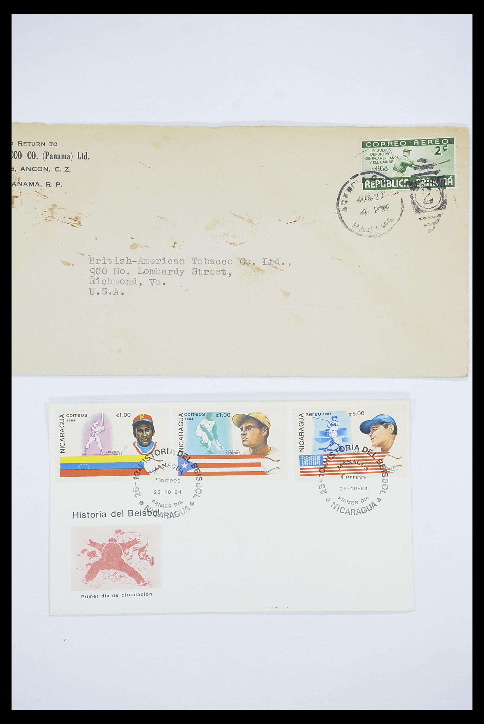 33667 060 - Postzegelverzameling 33667 Honkbal op brief 1918-1988.