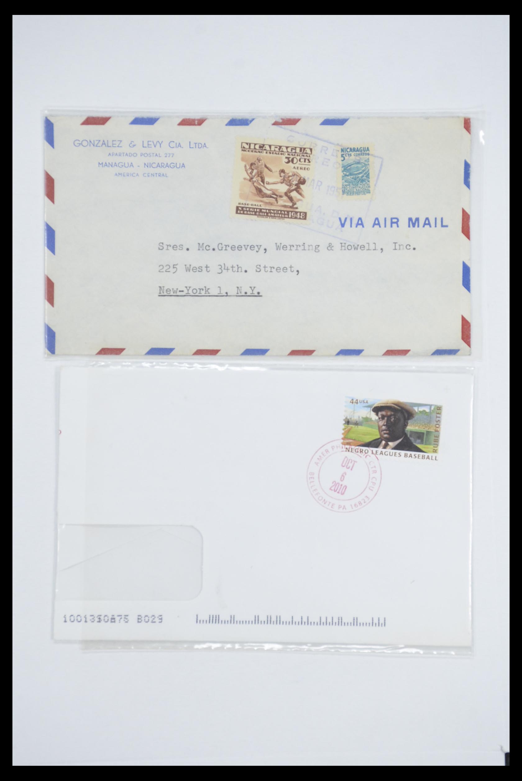 33667 097 - Postzegelverzameling 33667 Honkbal op brief 1918-1988.