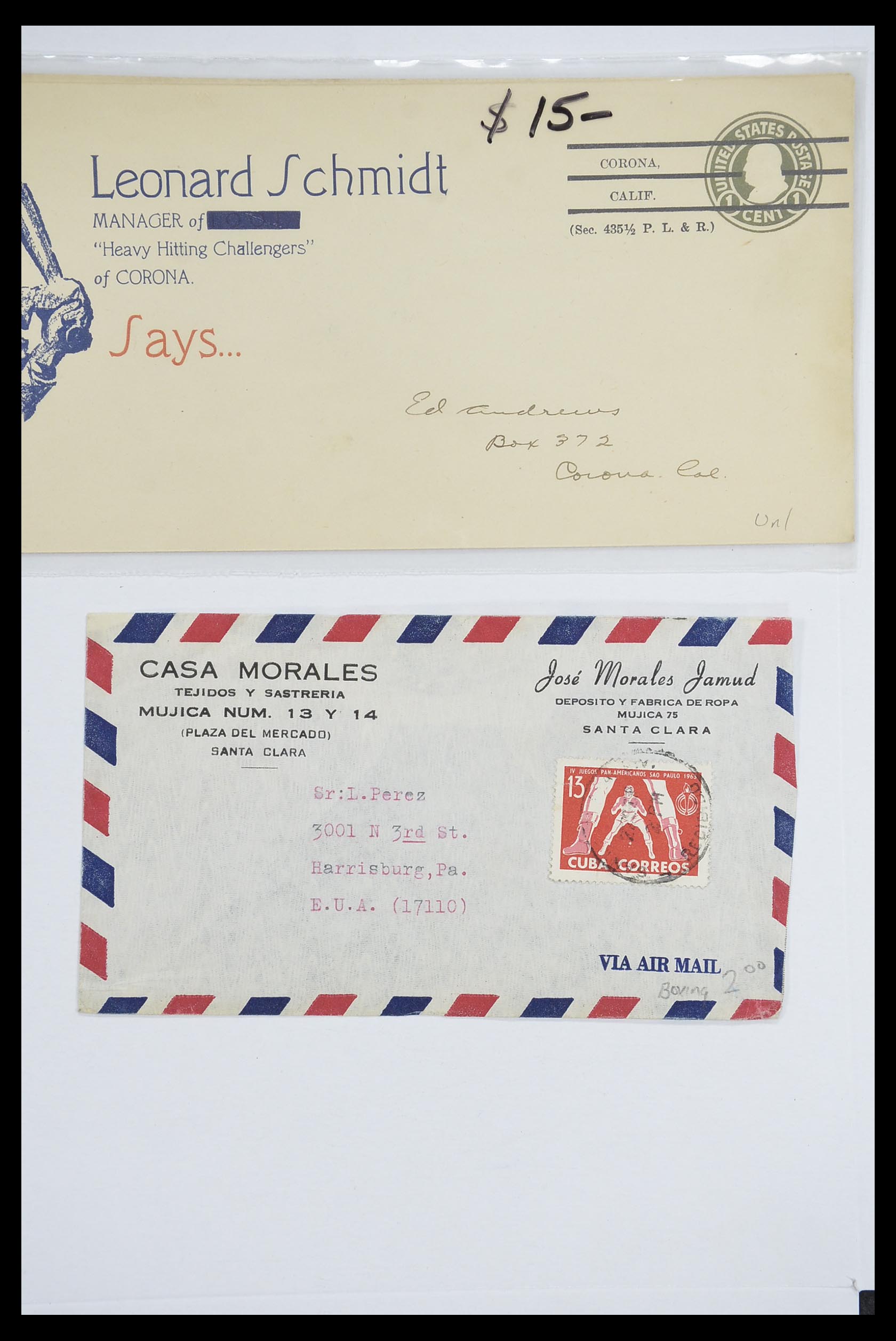 33667 099 - Postzegelverzameling 33667 Honkbal op brief 1918-1988.