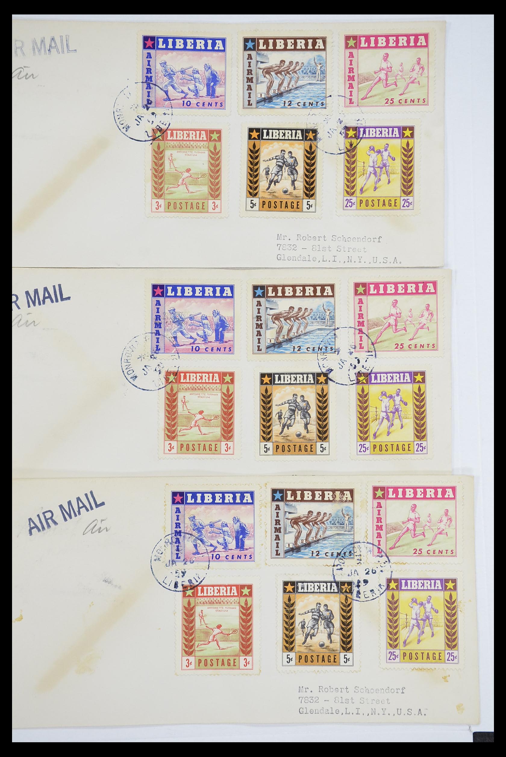 33667 102 - Postzegelverzameling 33667 Honkbal op brief 1918-1988.