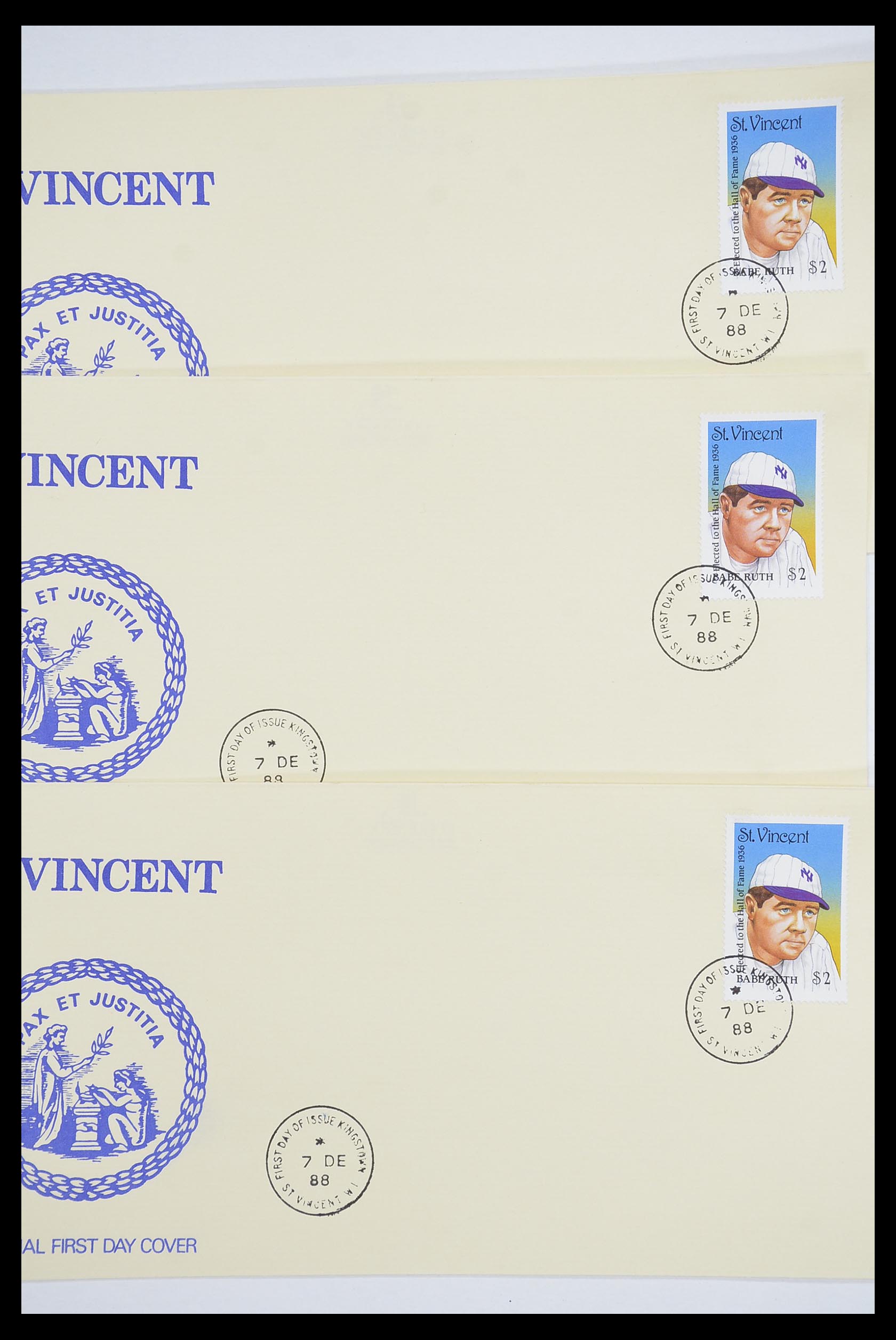 33667 105 - Postzegelverzameling 33667 Honkbal op brief 1918-1988.