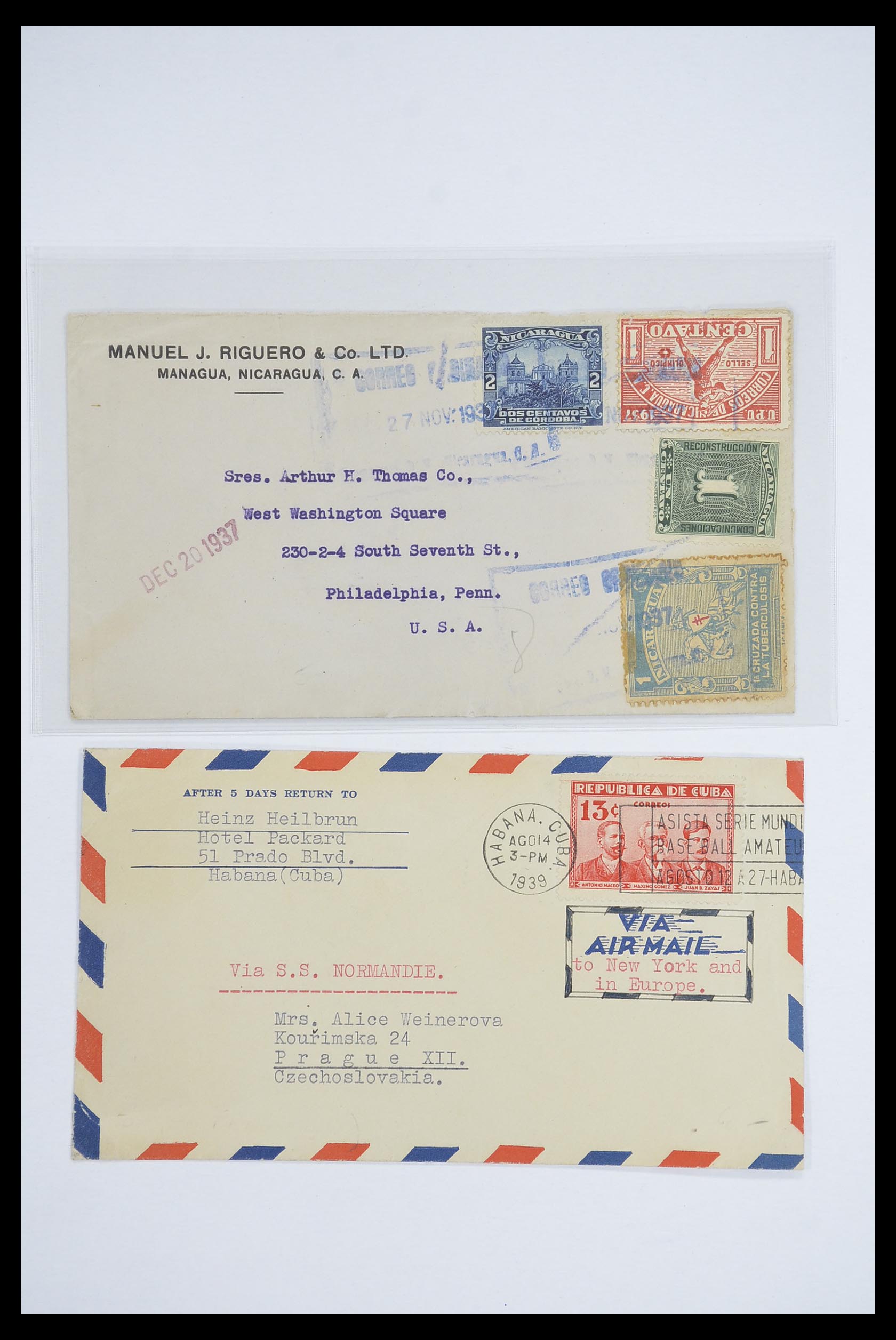 33667 106 - Postzegelverzameling 33667 Honkbal op brief 1918-1988.