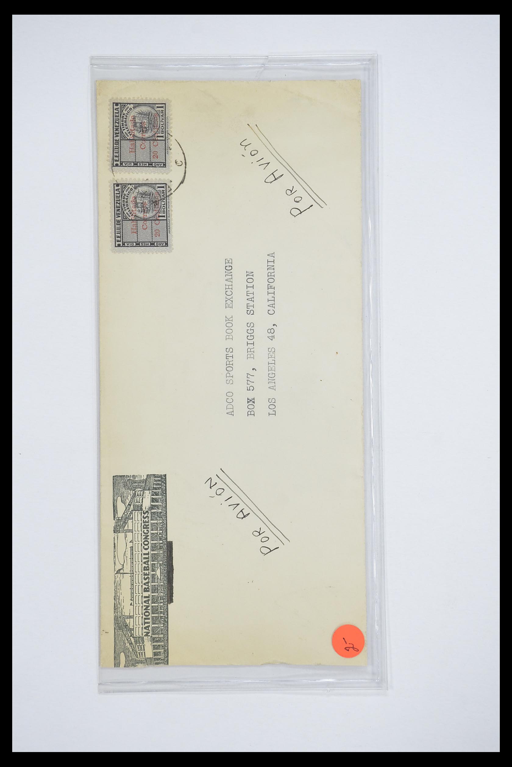33667 115 - Postzegelverzameling 33667 Honkbal op brief 1918-1988.