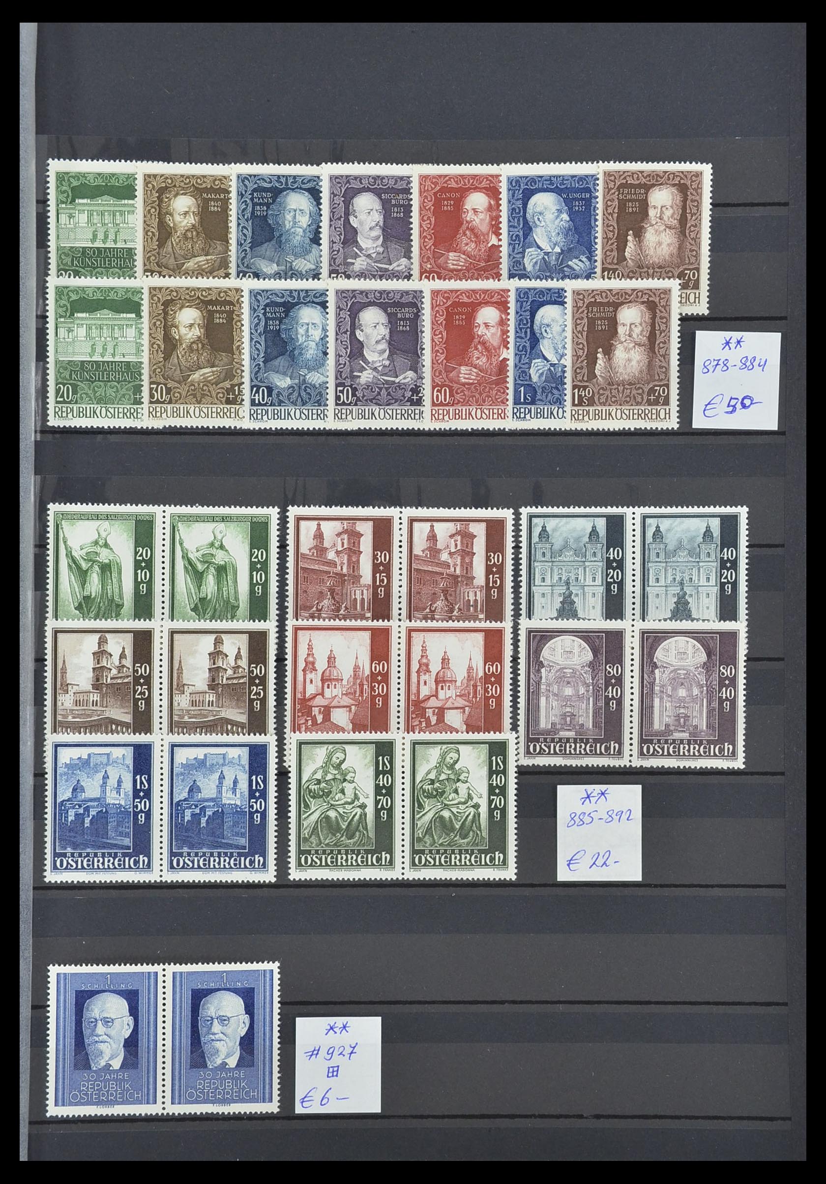 33668 021 - Stamp collection 33668 Austria 1923-1957.