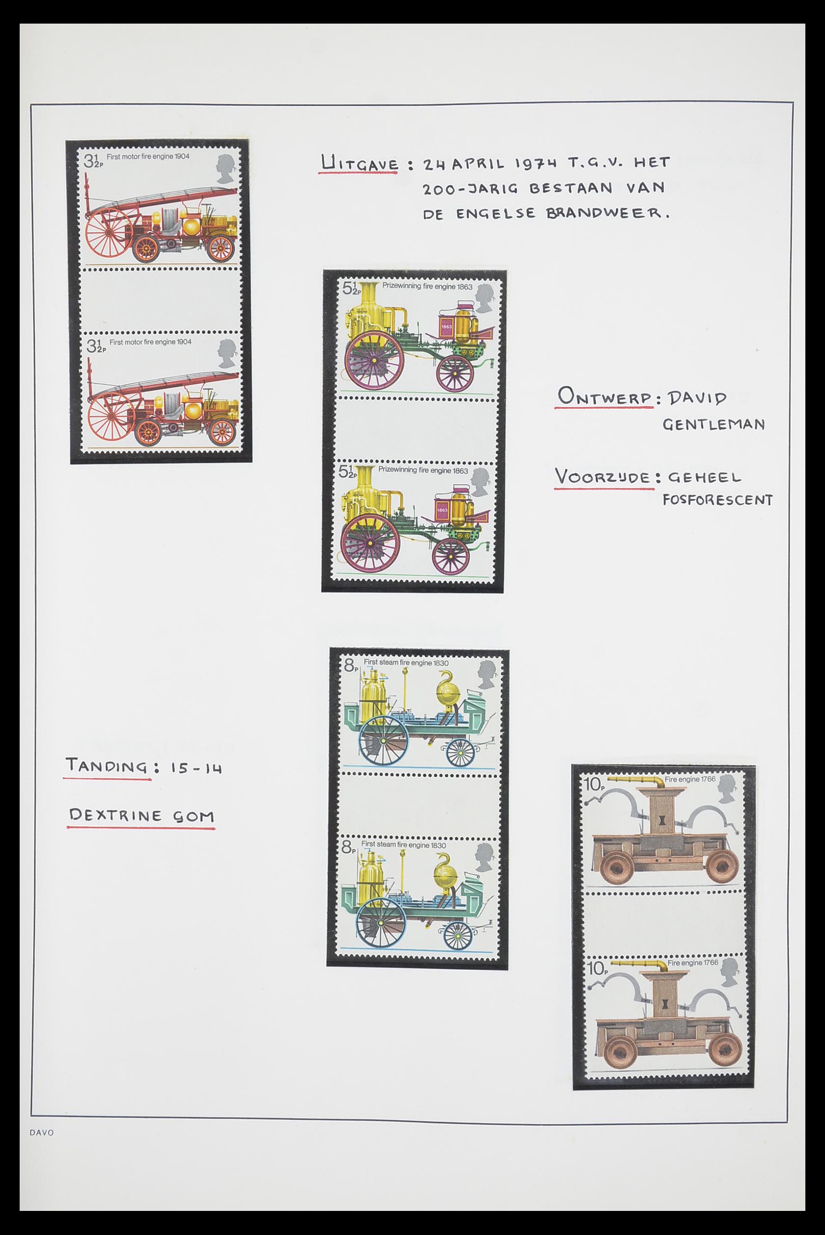 33681 003 - Postzegelverzameling 33681 Engeland brugparen 1972-2014.