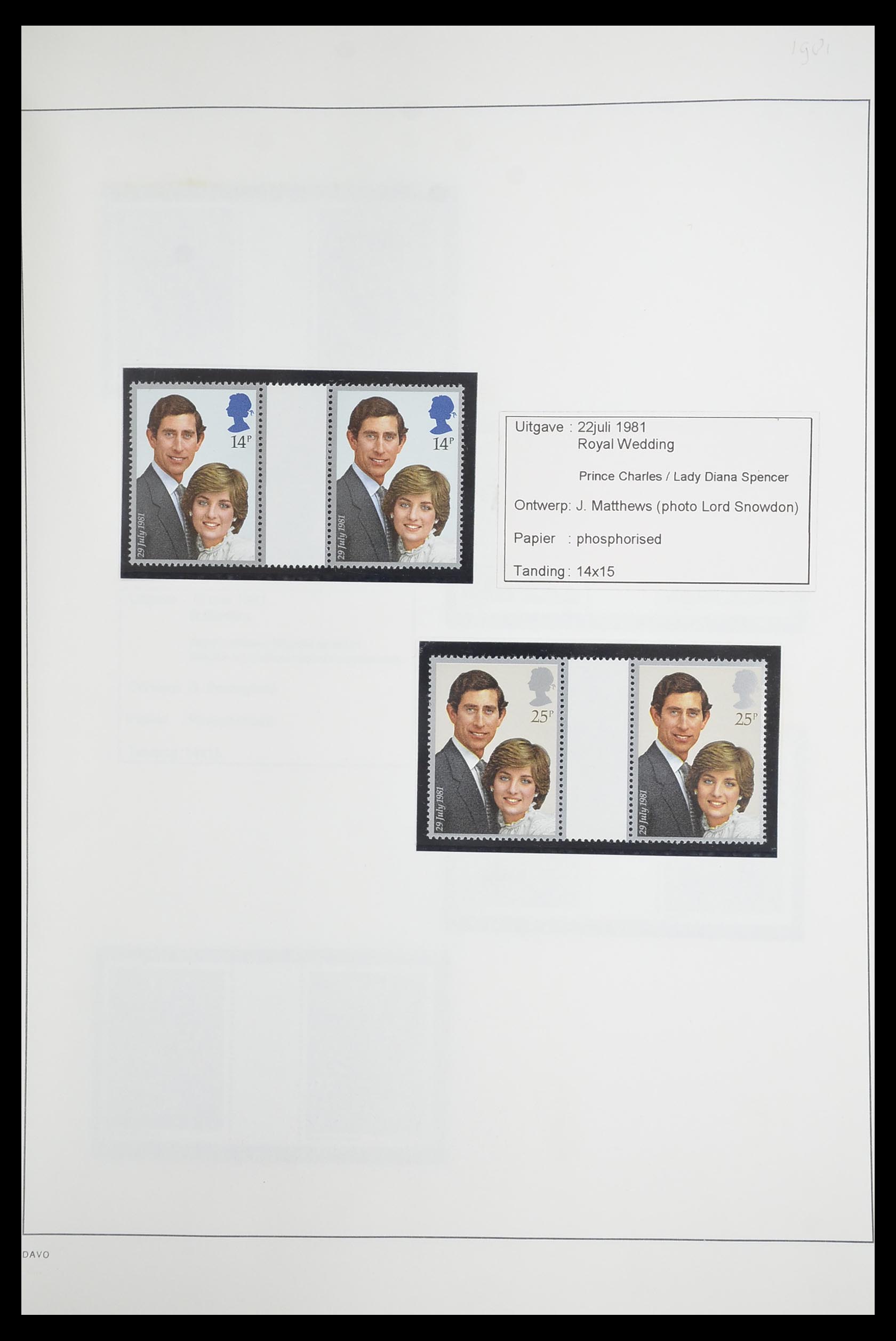33681 060 - Postzegelverzameling 33681 Engeland brugparen 1972-2014.